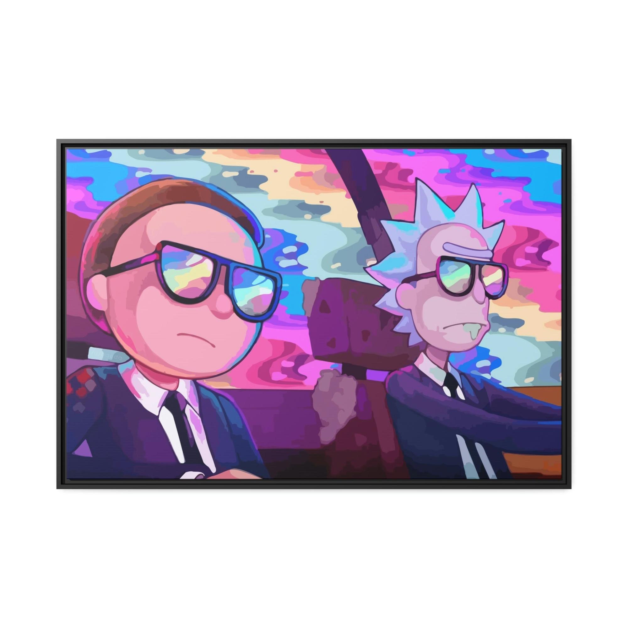 undefined Sci-Fi Adventures: Framed Canvas Wall Art Featuring Rick and Morty Cartoon Characters