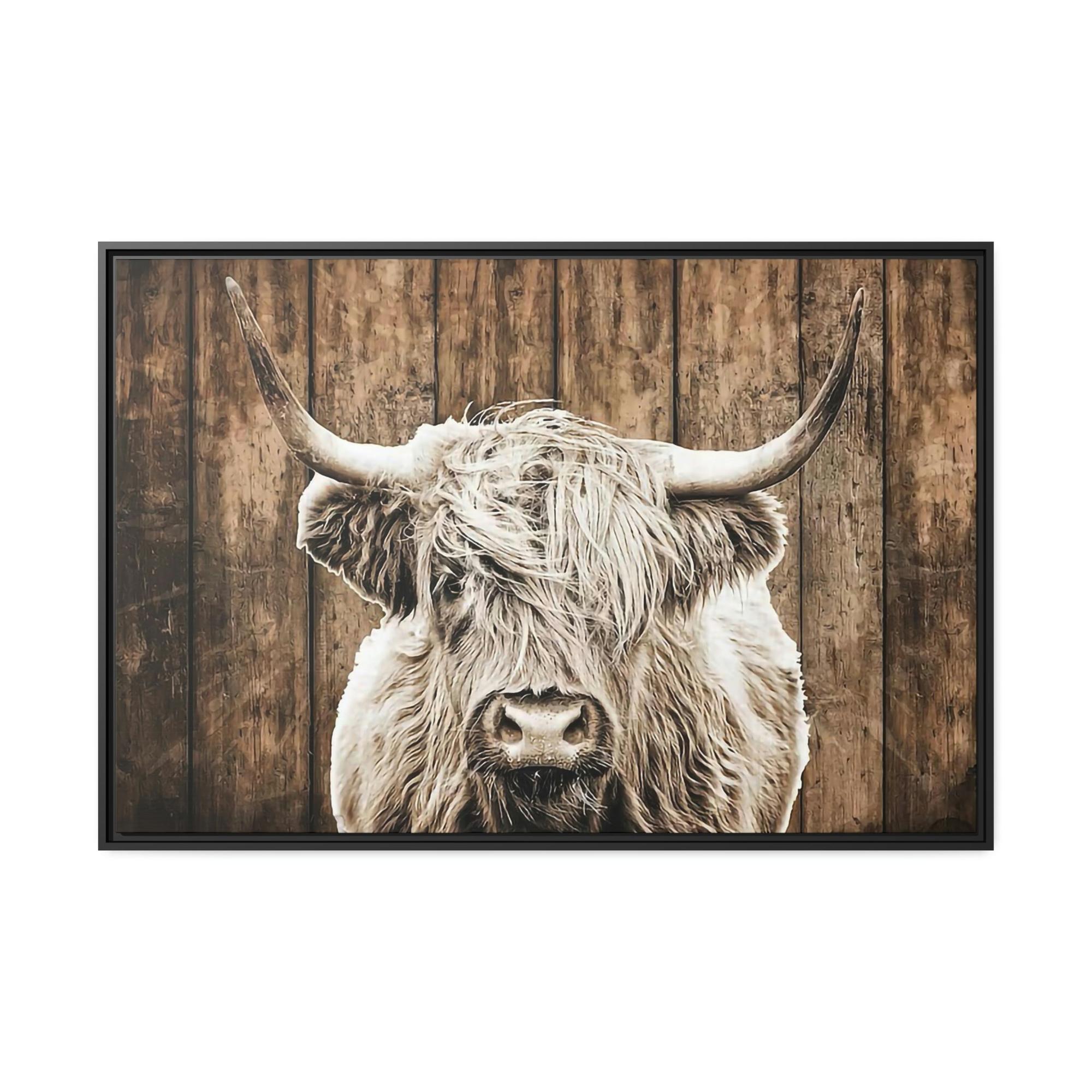 Highland Cow Highland Cow | Wild White Highland Cow | Canvas art — Pixoram