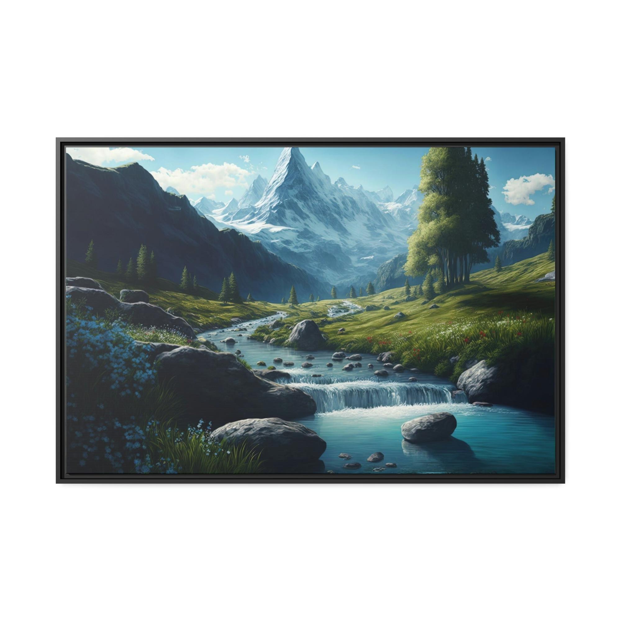 Lakes And Rivers Nature's Watercolor: Framed Canvas and Poster Print of Lakes and Rivers