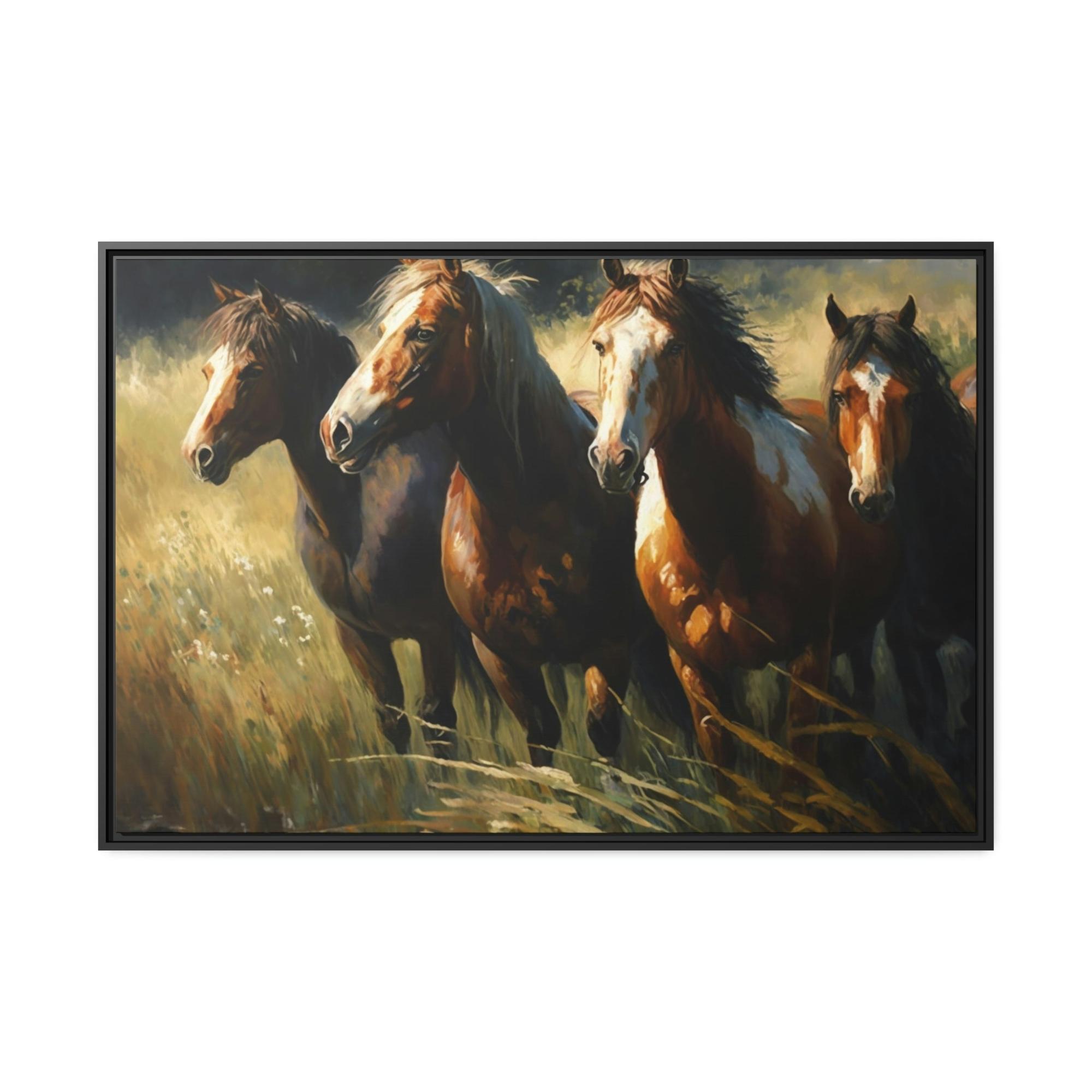 Horses Horses at Dawn: A Canvas Landscape