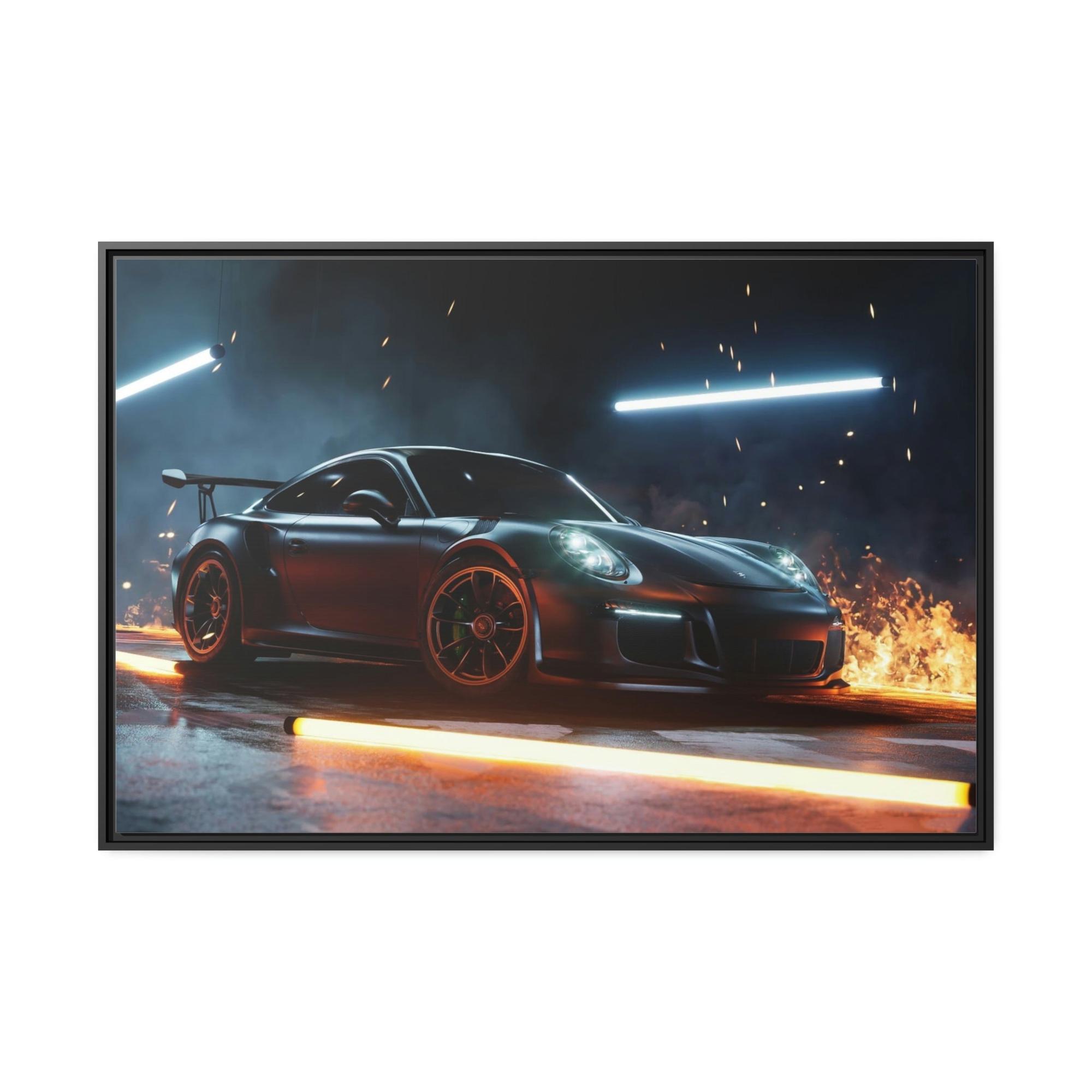 Porsche Beauty in Motion: Natural Canvas & Poster Print of a Porsche in Action