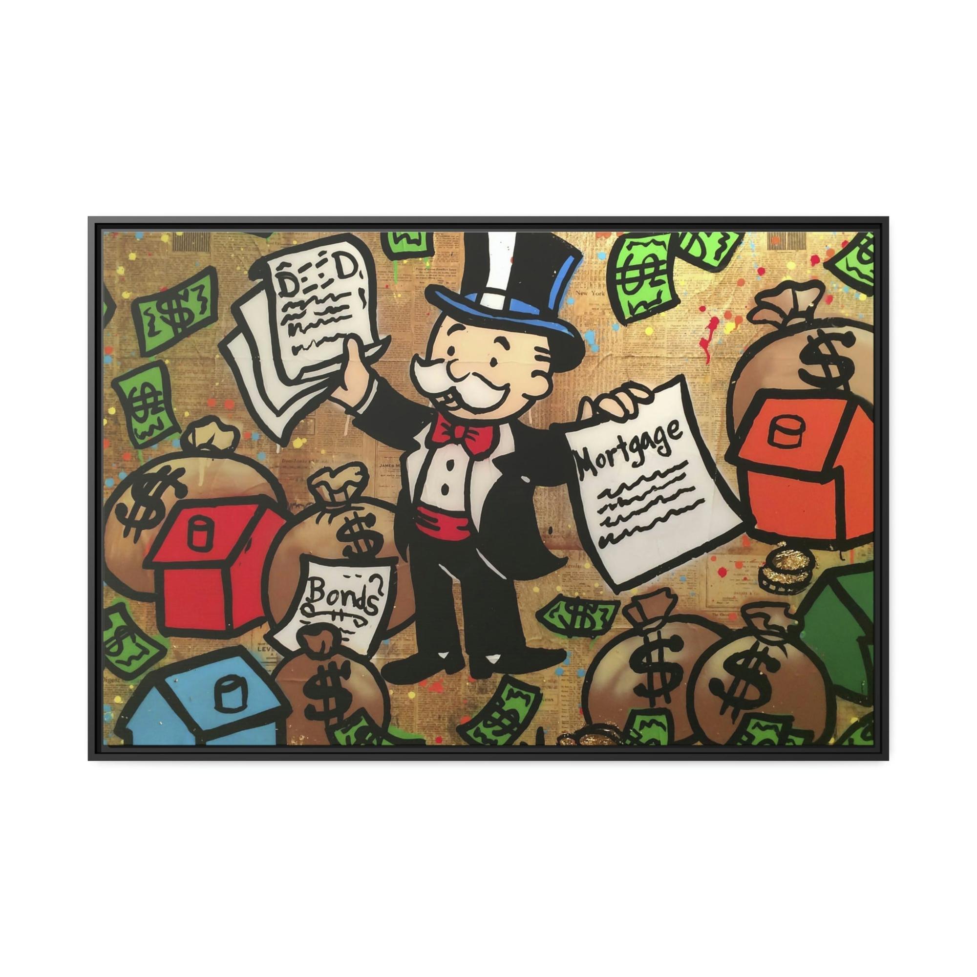 Monopoly & Motivation Pop Culture Maestro: Alec Monopoly on Natural Canvas and Framed Poster