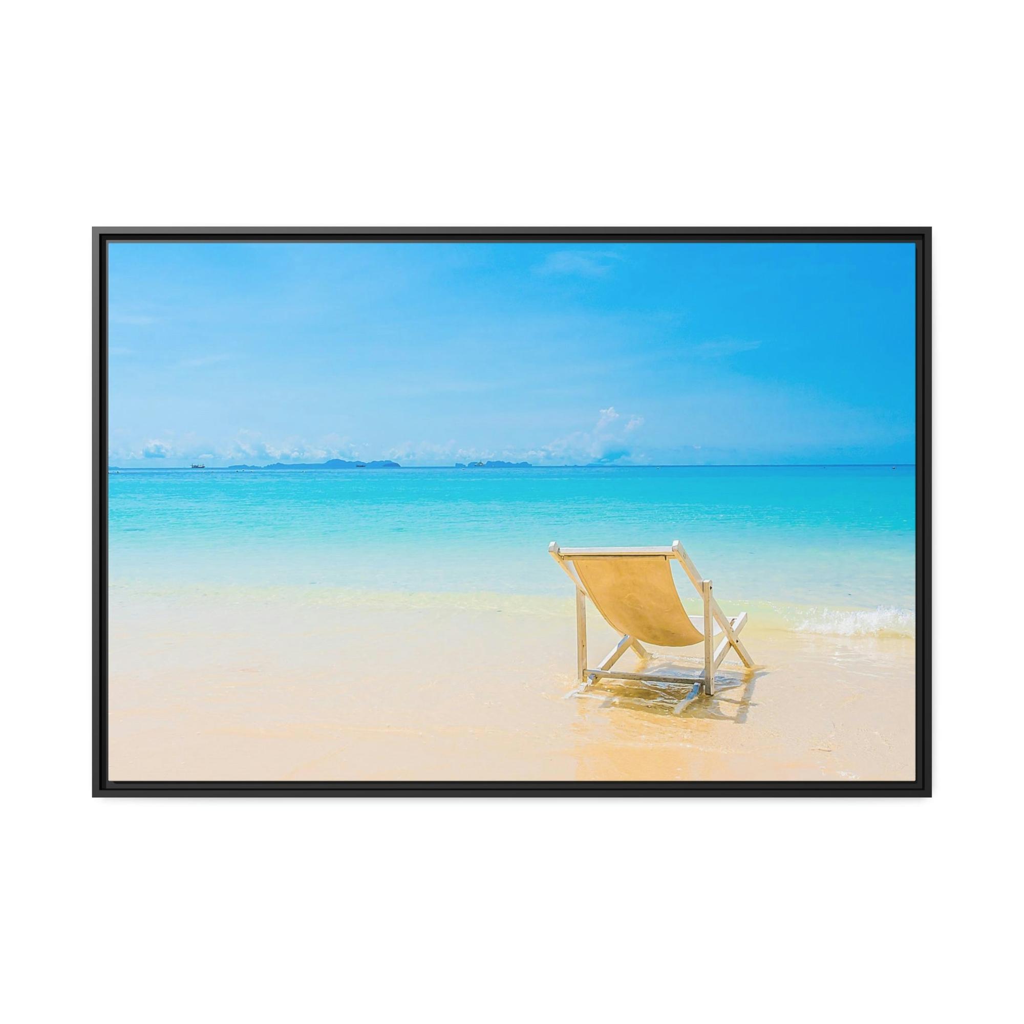 Island Beach Tropical Tranquility: Art Print of a Peaceful Island Beach on a Natural Canvas