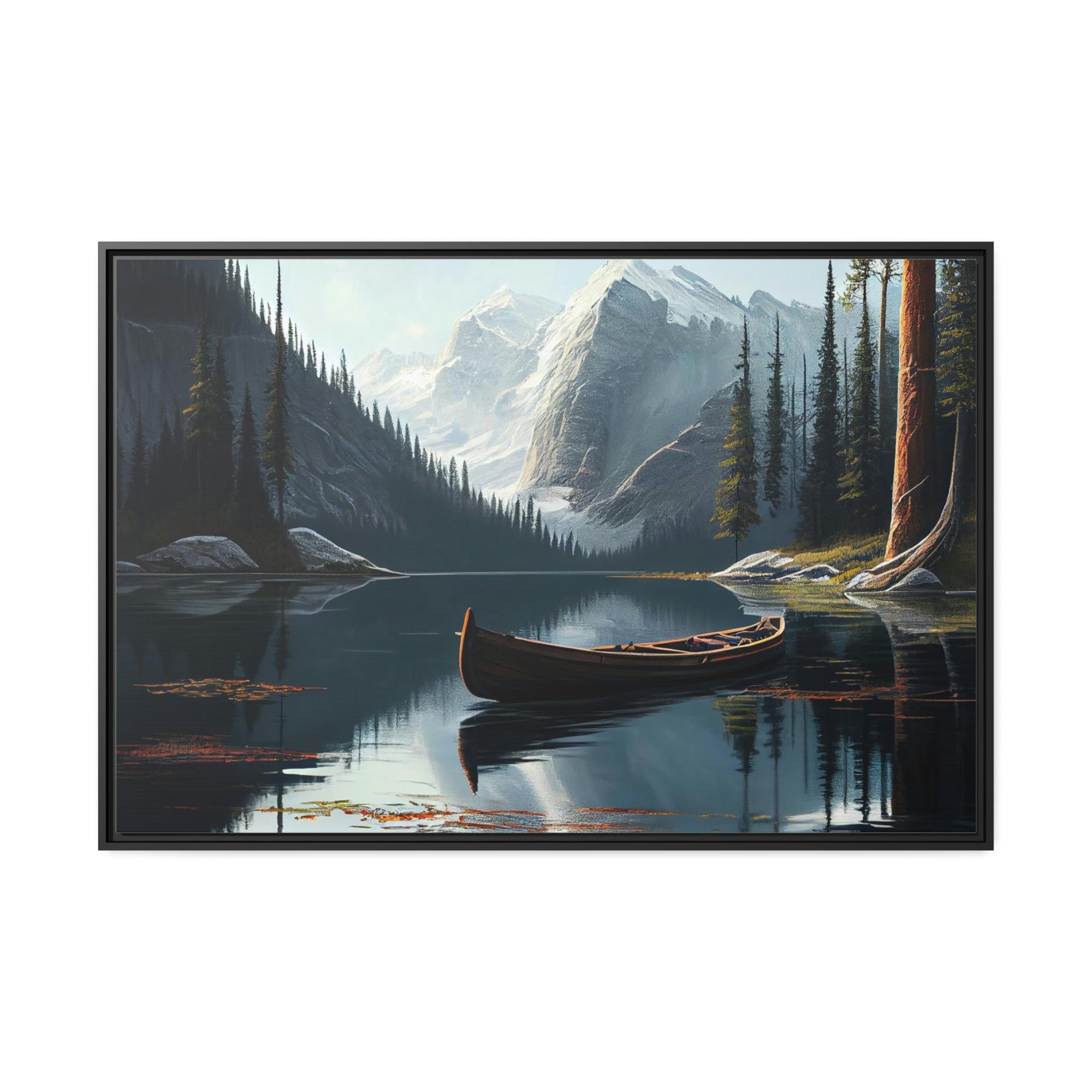 Lakes And Rivers The Beauty of Nature: Wall Art of a Serene Lakeside on Natural Canvas