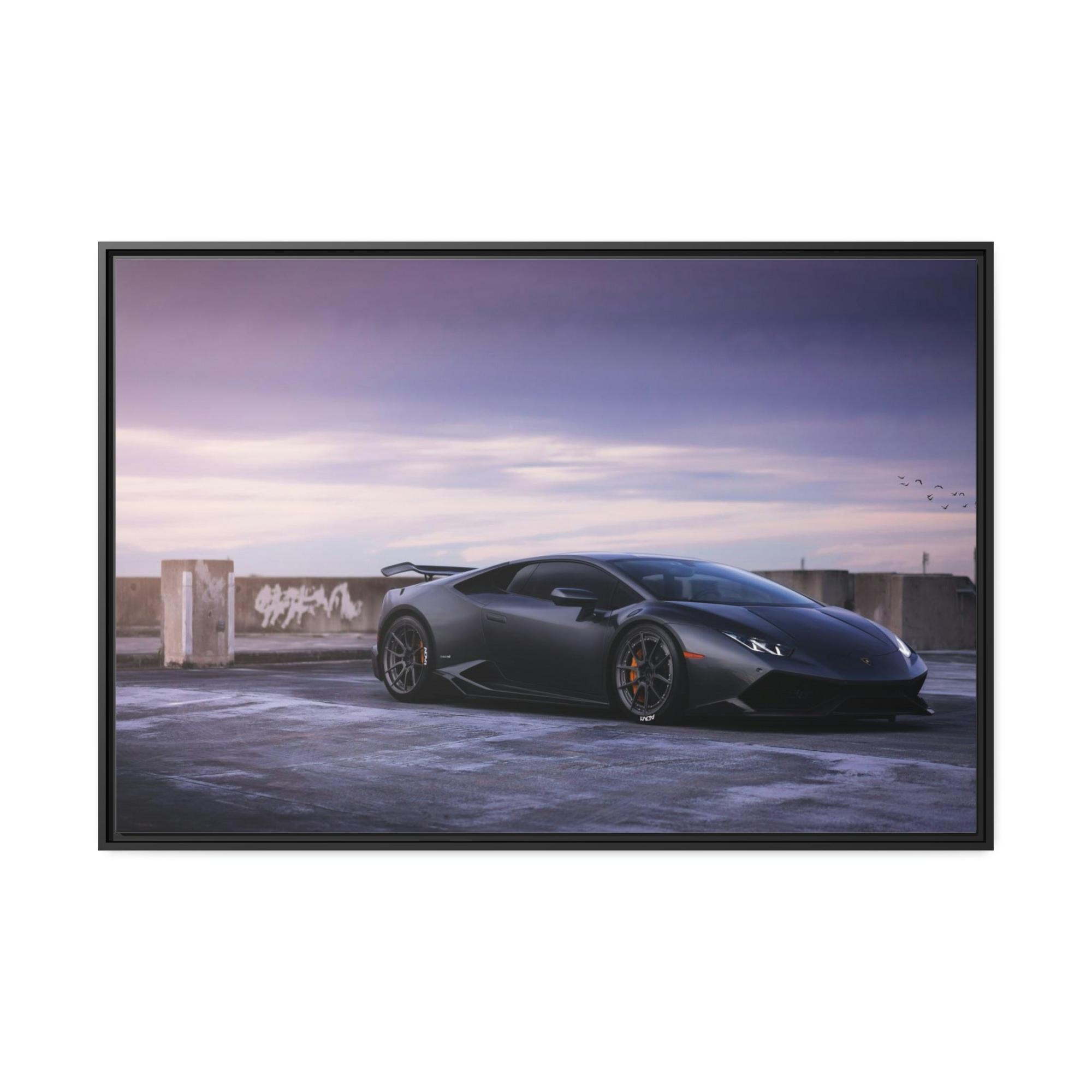 Lamborghini Racing into Luxury: Framed Lamborghini Canvas Print for Your Wall