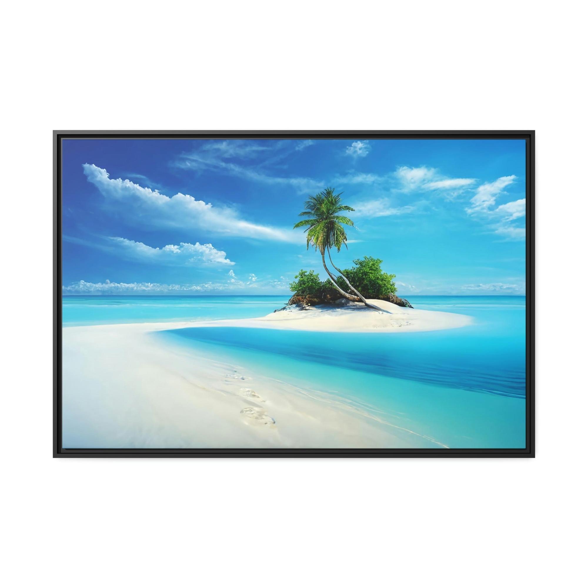 Island Beach Tranquil Tropics: Canvas & Poster Art of a Serene Island Beach Scene