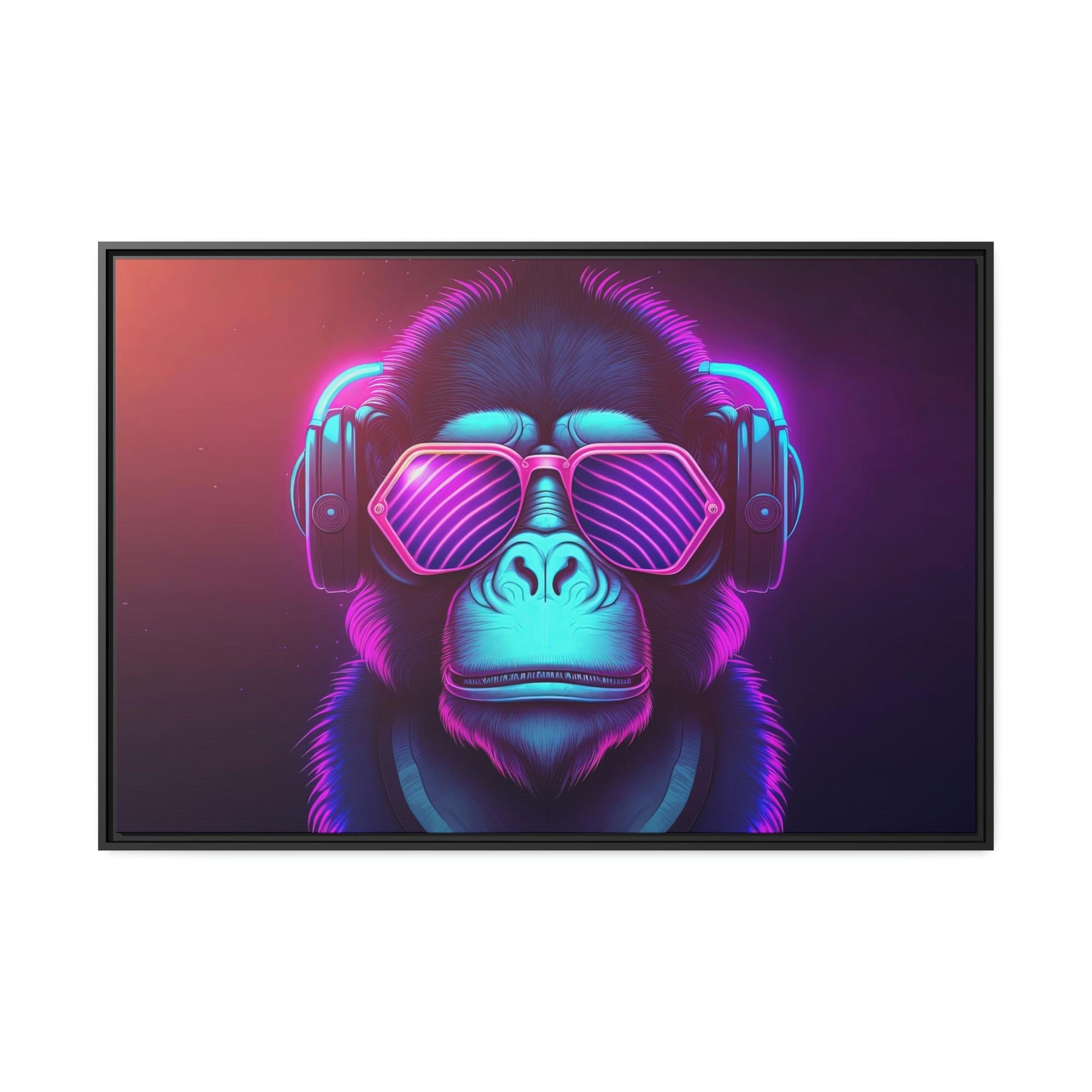 Neon Neon Symphony: Radiant Wall Art on Natural Canvas and Framed Prints