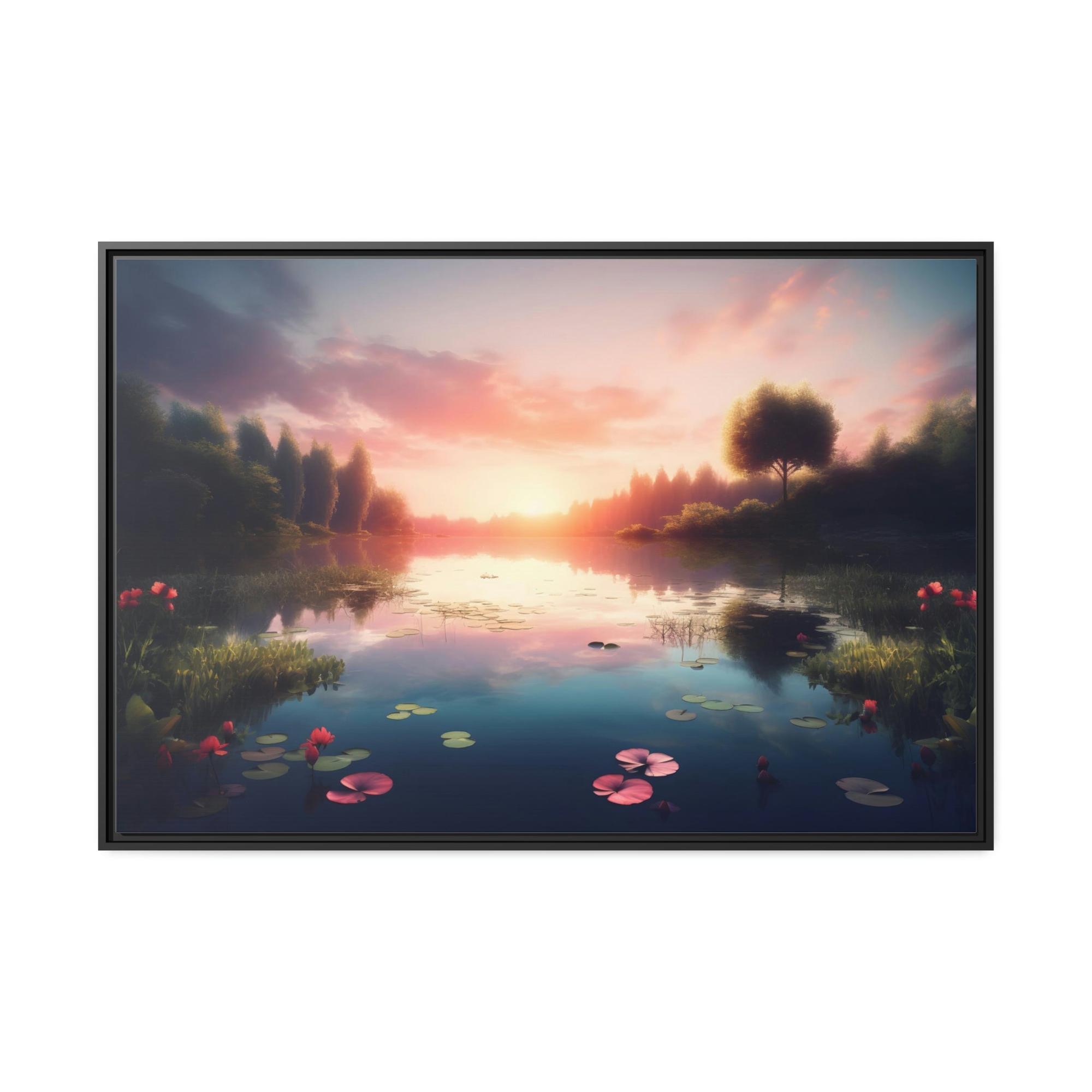 Lakes And Rivers The Charm of Lakes: Wall Art of a Charming Lake View on Natural Canvas & Poster