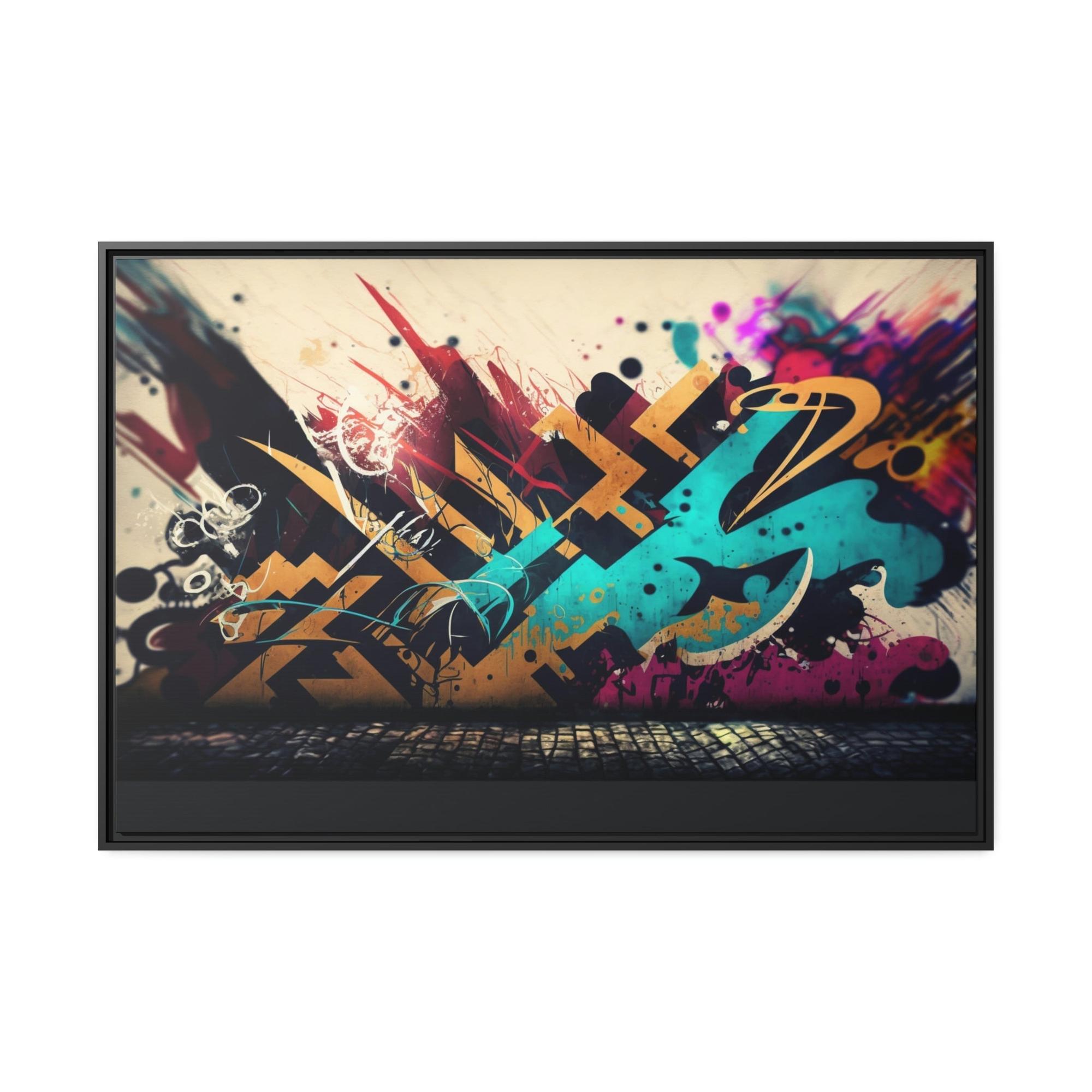 Abstract Graffiti Framed Canvas & Poster Print of Graffiti Art: A Burst of Energy