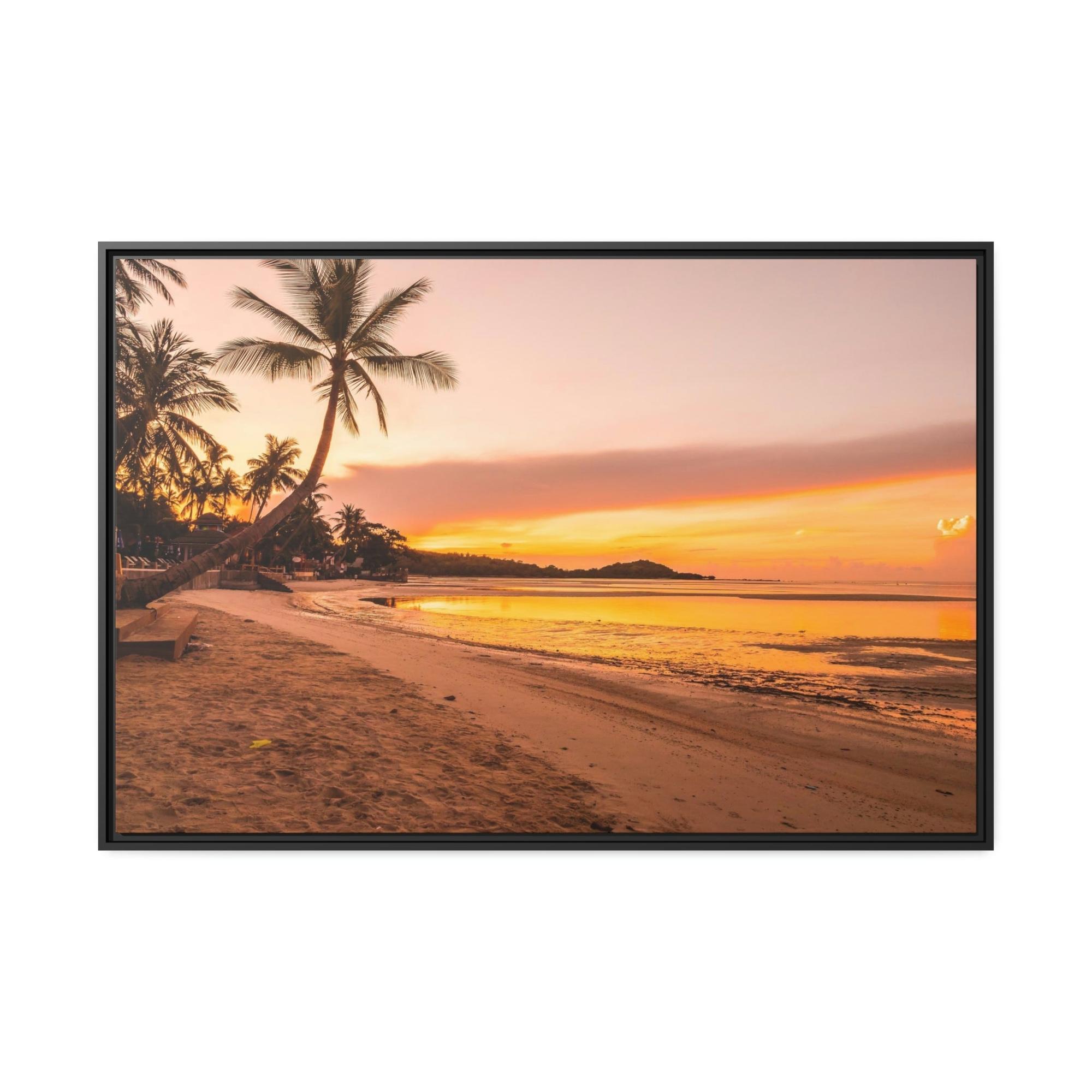 undefined Seaside Sunset: Canvas Print of a Breathtaking Beach Sunset on an Island