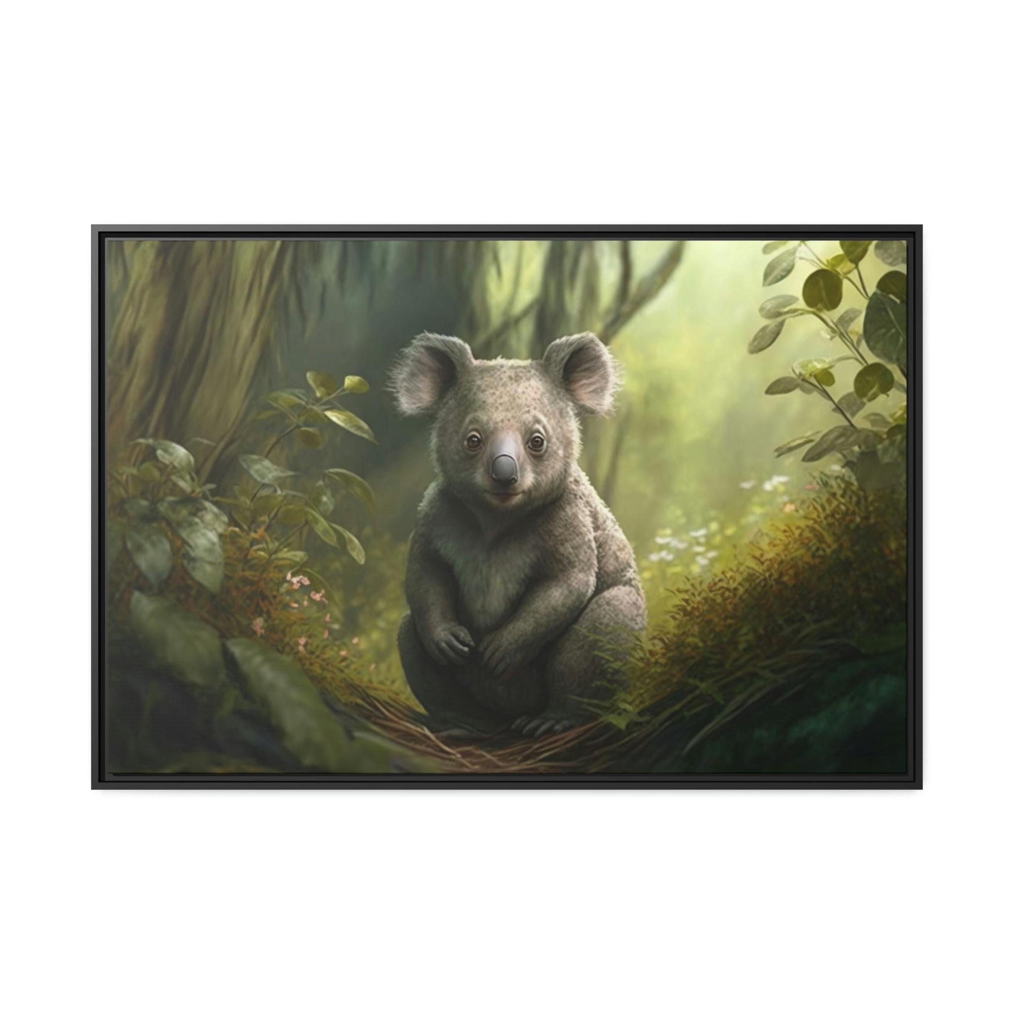 undefined Among the Eucalyptus Trees: A Koala Painting on Canvas