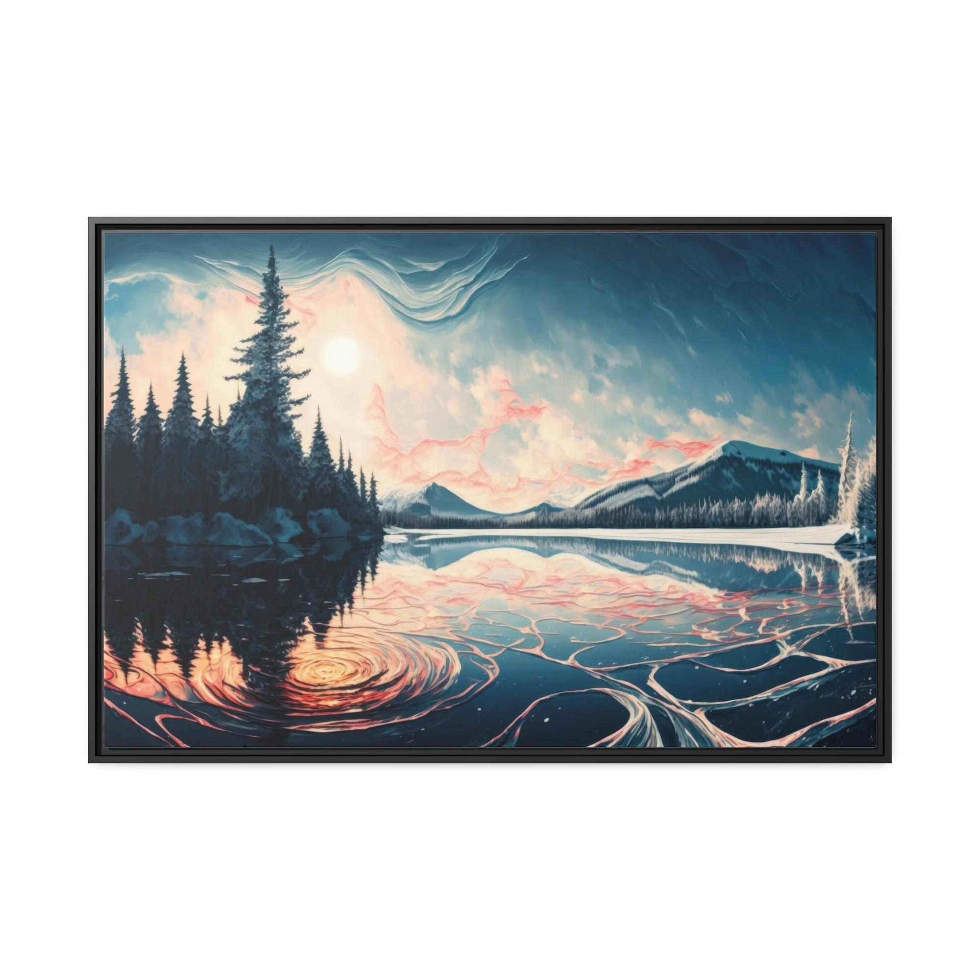 Lakes And Rivers Lakeside Memories: Print on Canvas & Poster of a Stunning Lake View