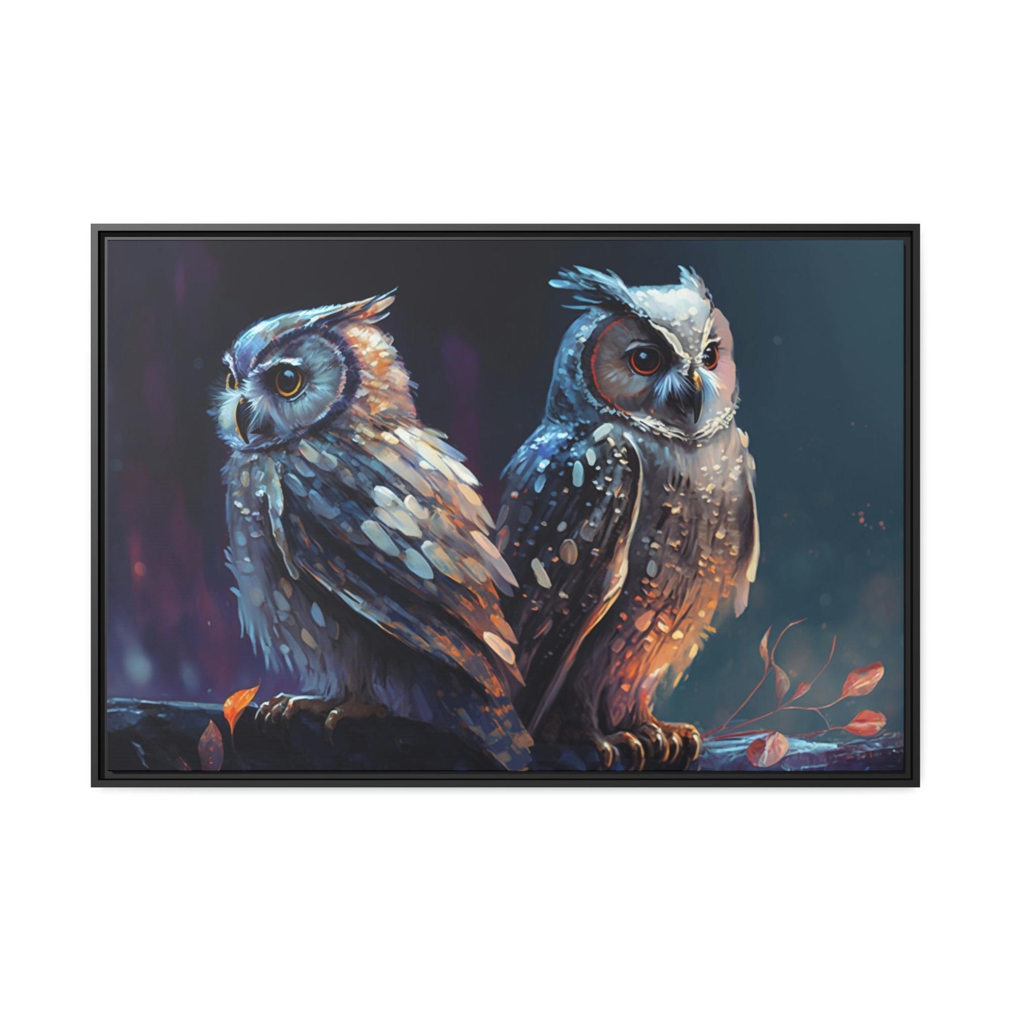 Owls Nocturnal Guardians: A Painting of Owls