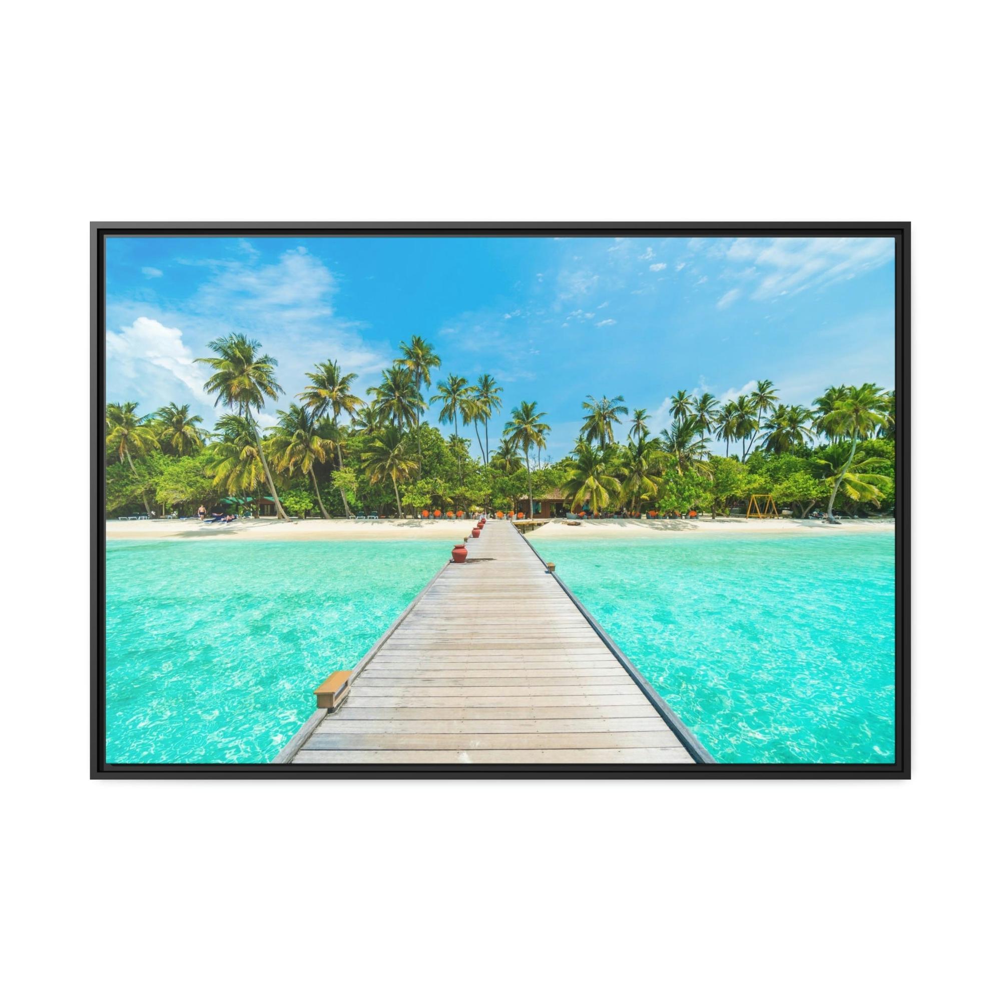 Island Beach Coastal Paradise: Framed Canvas & Poster of a Picturesque Island Beach