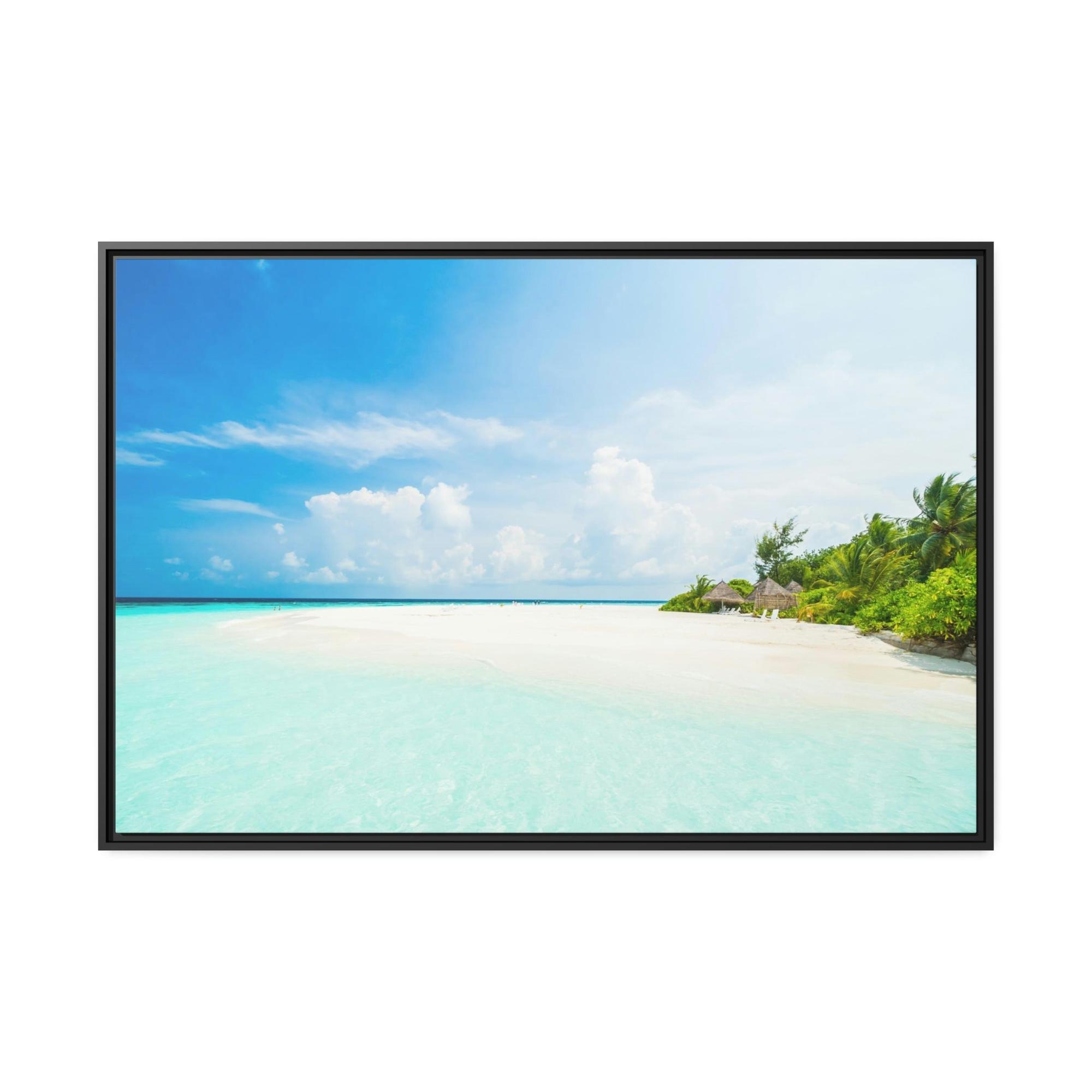 Island Beach Sun-Kissed Shores: Wall Art of a Vibrant Island Beach on Canvas & Poster