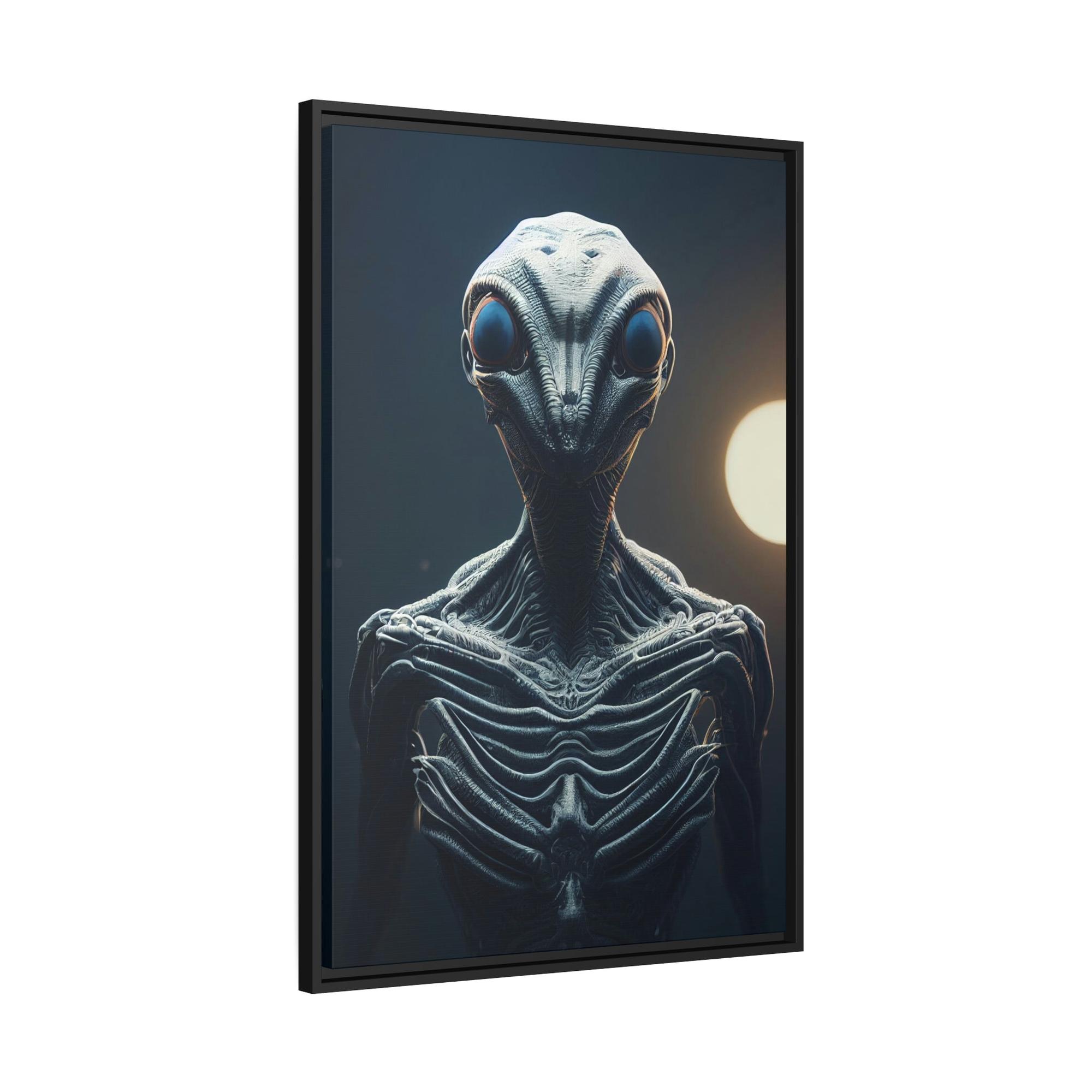Aliens Beyond Our World: Framed Canvas Art Featuring a Mystical Alien