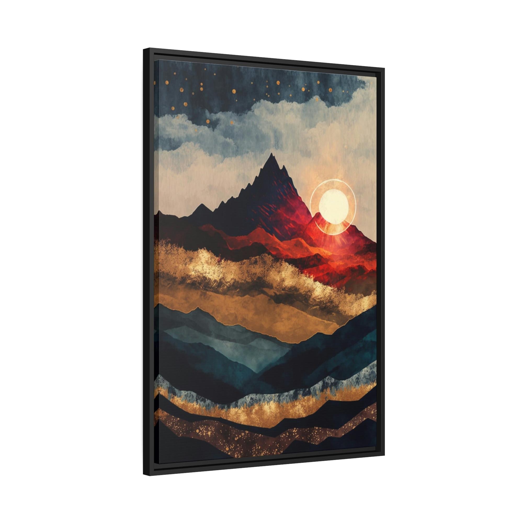 Abstract Landscape Luminous Vista: A Canvas Print of an Abstract Landscape at Sunset