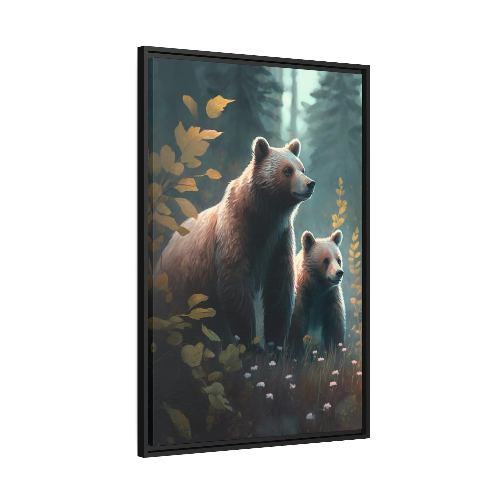 Bears Into the Wild: Natural Canvas Print of Two Brown Bears in the Forest
