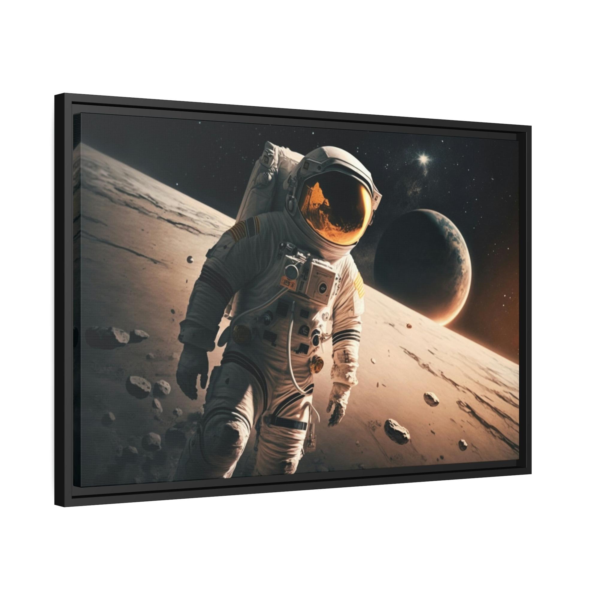 Astronauts Journey to the Stars: Astronauts on Natural Canvas and Framed Poster