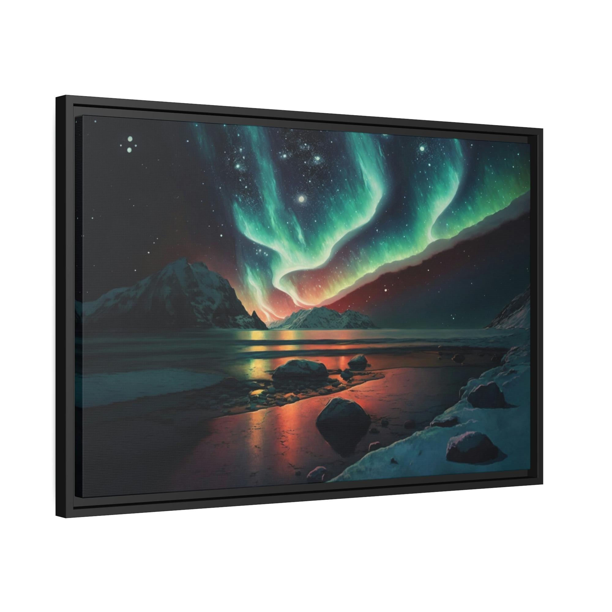 Aurora Borealis Northern Lights Dance: Stunning Aurora Borealis Wall Art on Natural Canvas