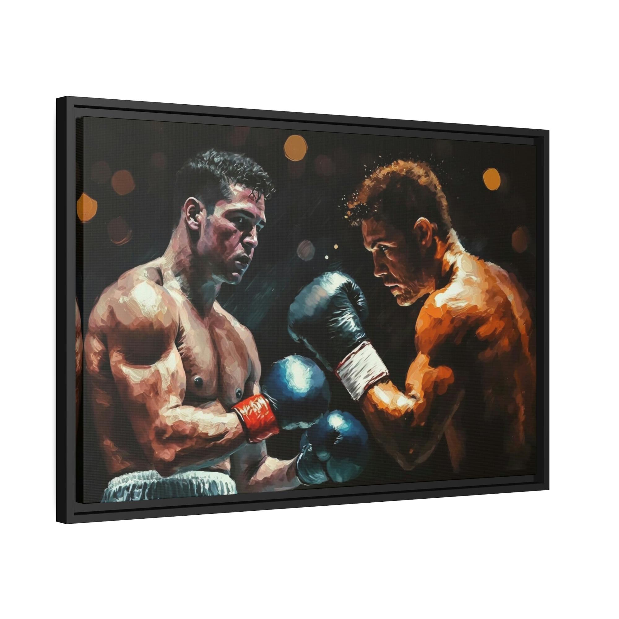 Boxing Boxing Power: Framed Canvas and Print with Powerful Boxing Art