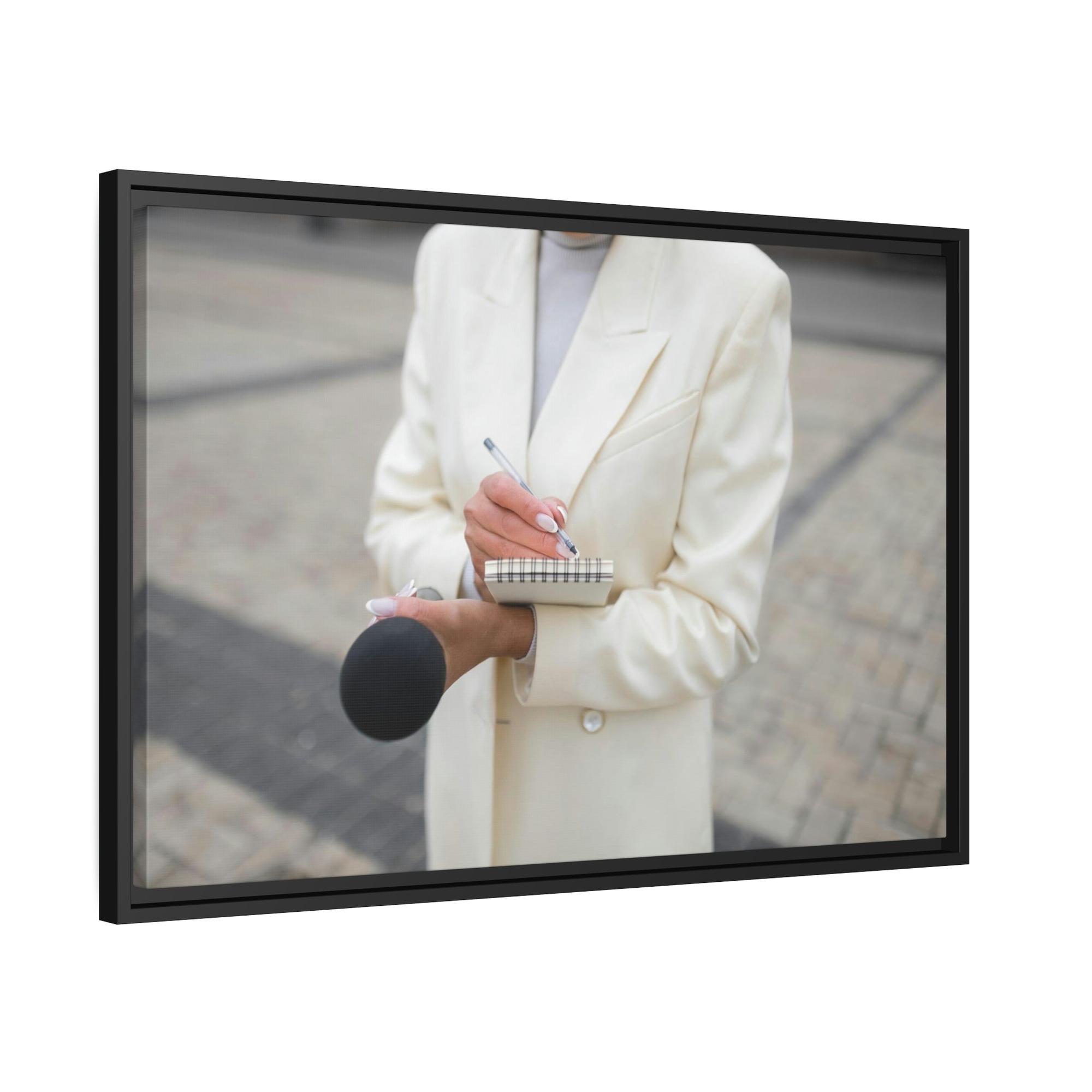 Authors & Journalists Chroniclers of History: Framed Canvas Art with Images of Journalists Covering Major Events