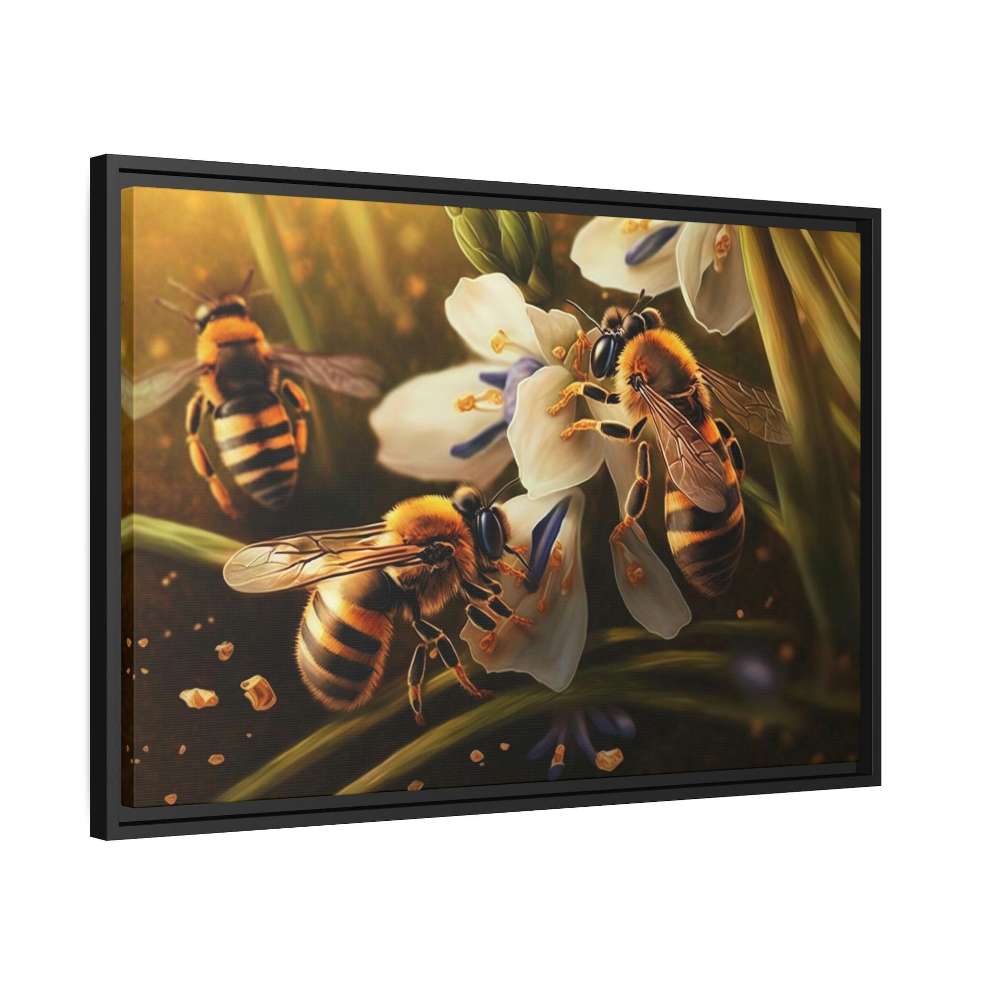Bees The Buzzing Life: A Wall Art Canvas & Poster of Bees in Motion