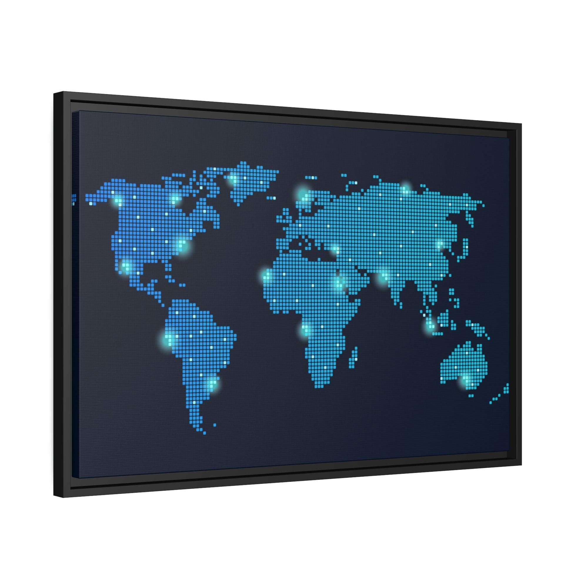 Maps The World in Color: Framed Canvas of Colorful Political Maps