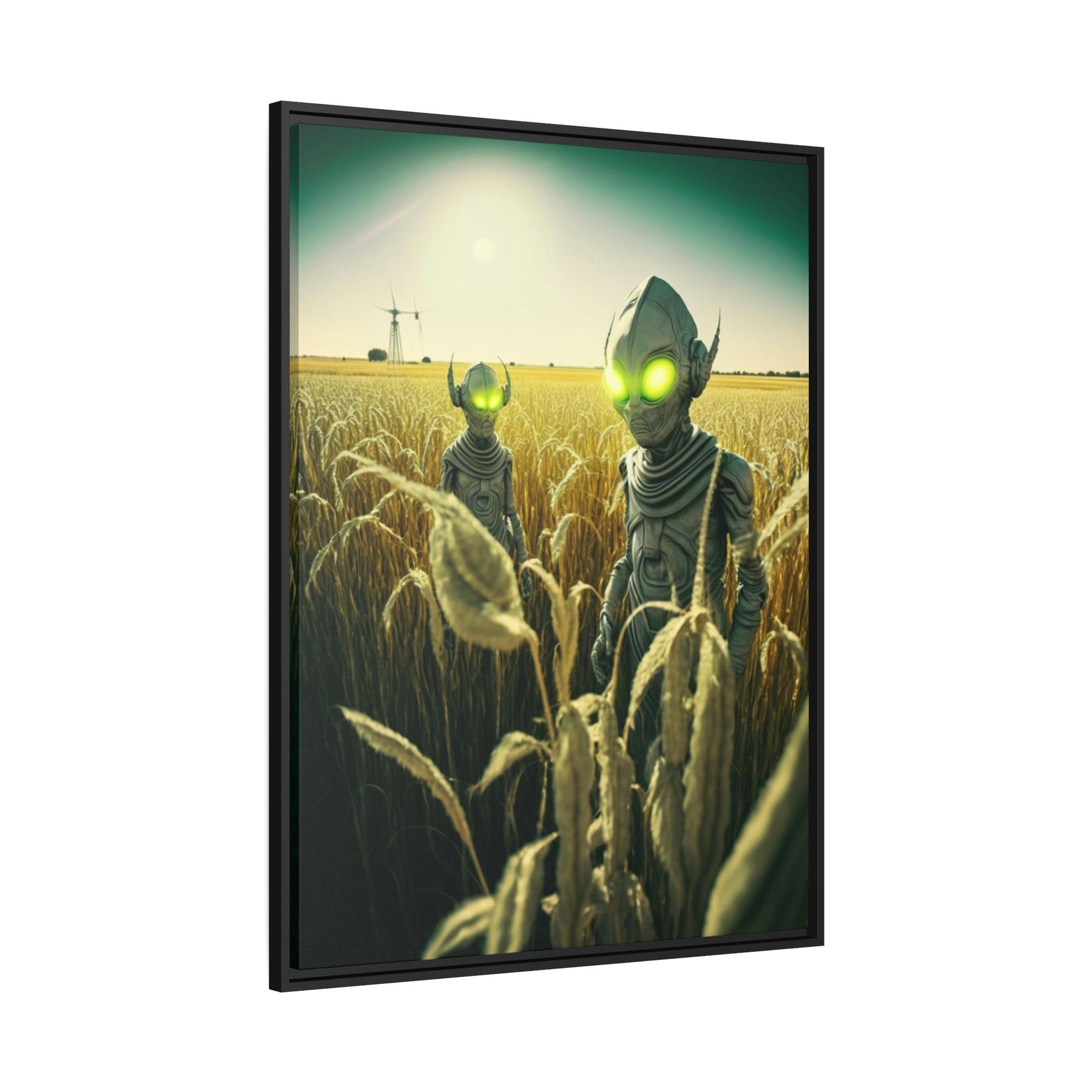 Aliens Artistic Aliens: A Canvas Print Featuring Mysterious Extraterrestrial Life Forms