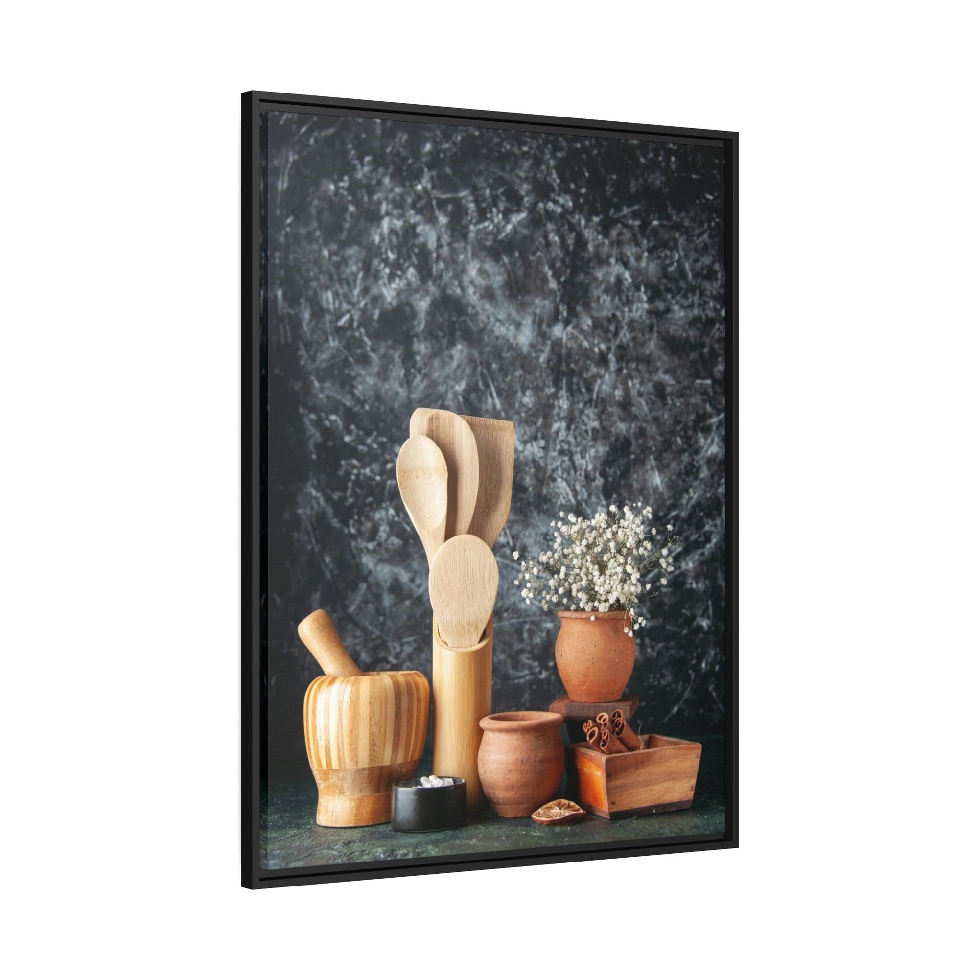 For Kitchen Classic Culinary Elegance: Framed Poster and Print of Fine Dining Utensils