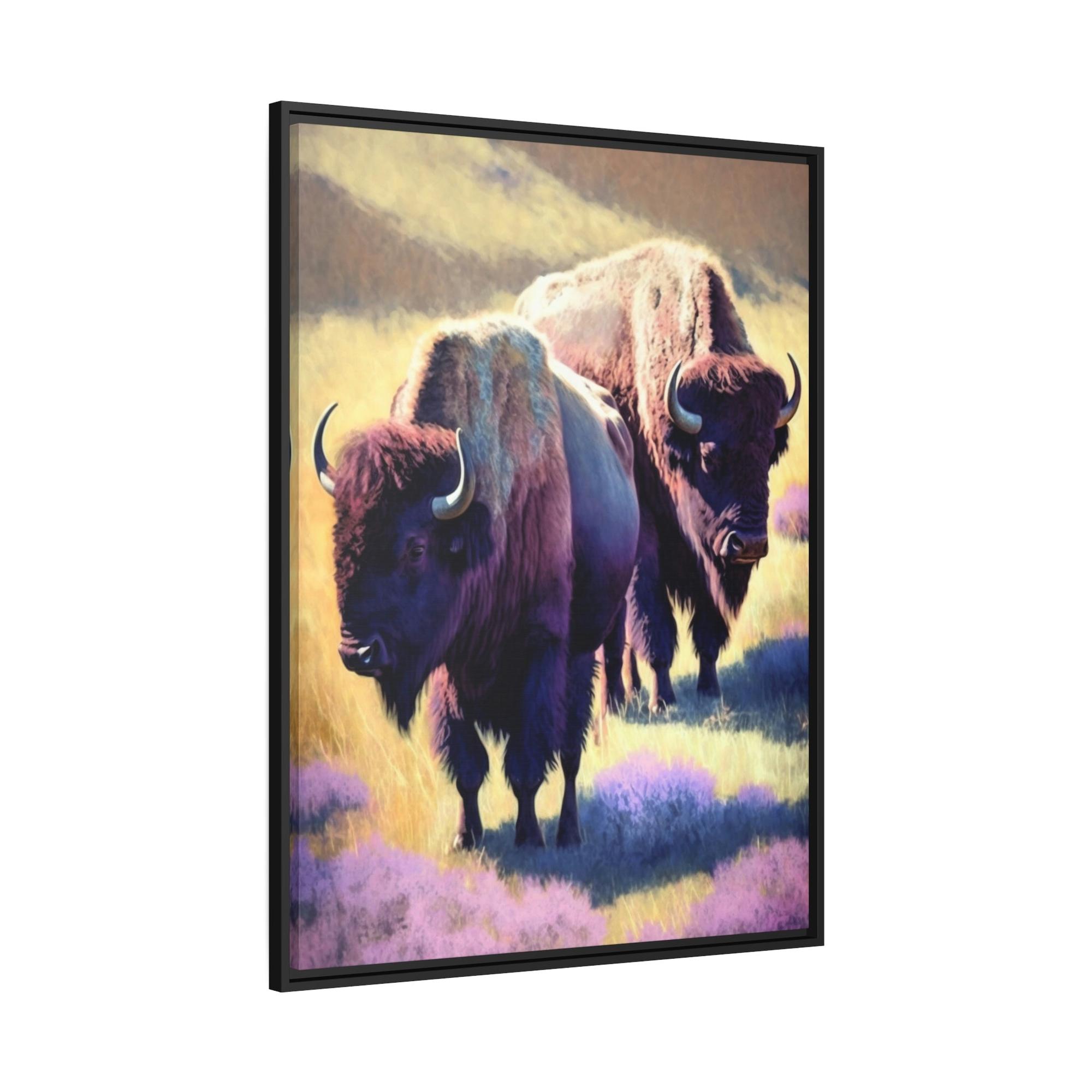 Bisons The Bison's Strength: Canvas & Poster Wall Art of a Bisons Displaying Its Might