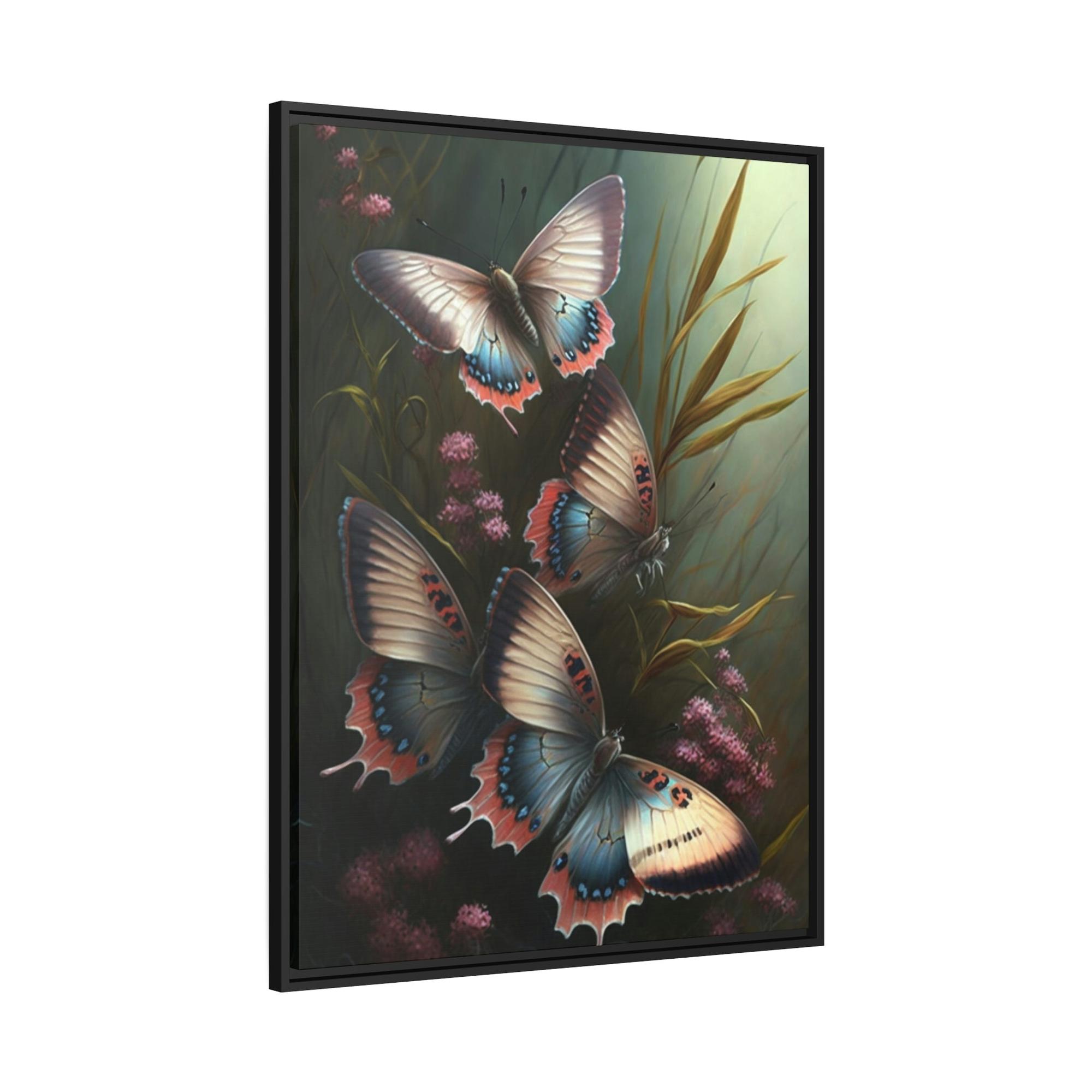 Butterflys Butterflies on a Summer Day: Canvas Wall Art Print of Insects in Warm Sunlight