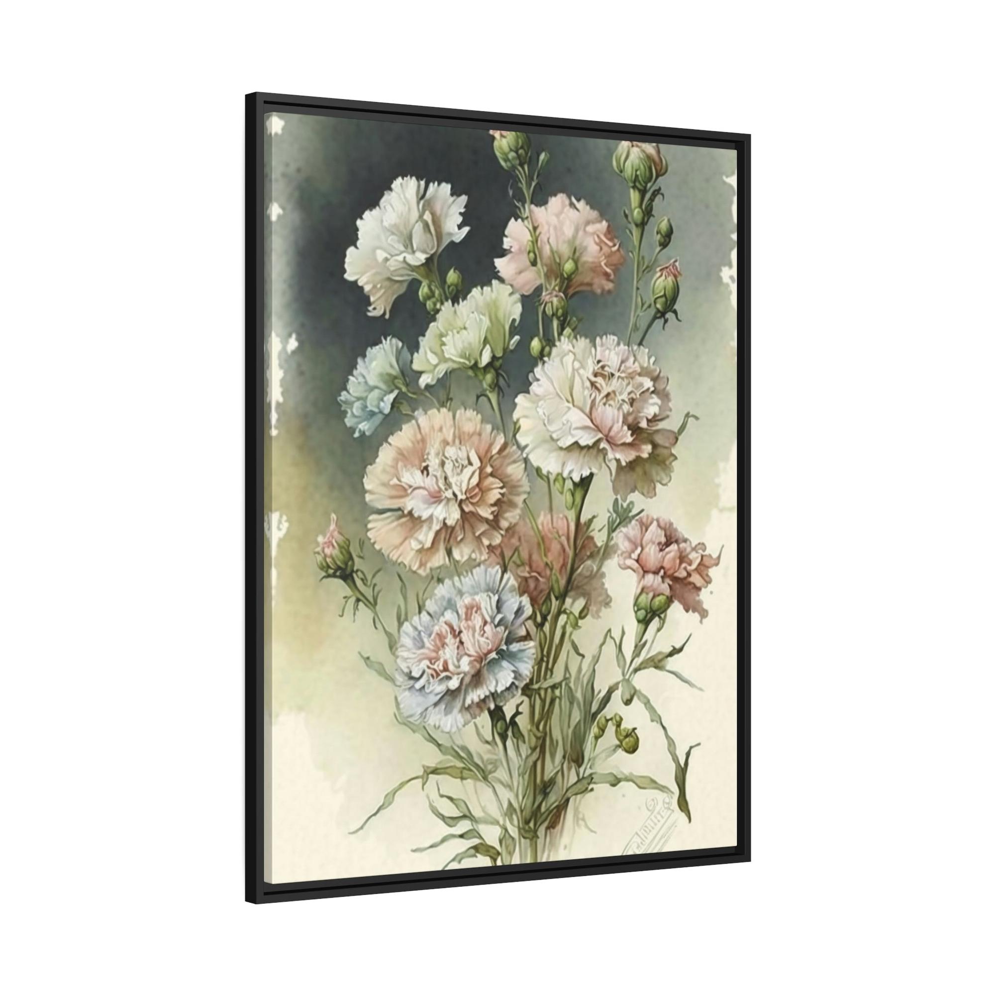 Caribbean Beach Floral Delight: Natural Canvas and Art Prints of Carnations for Home Decor