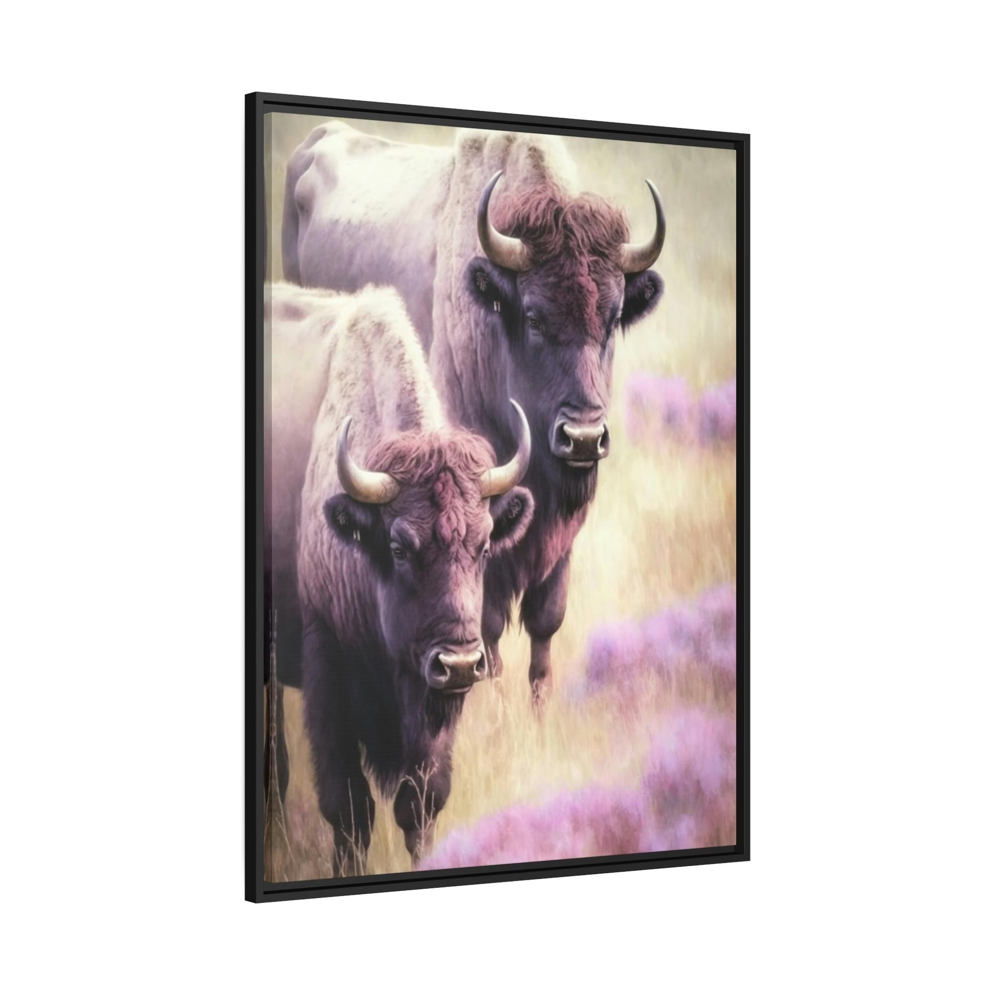 Bisons The Bison's Power: A Natural Canvas & Poster Painting of a Bisons at Its Prime