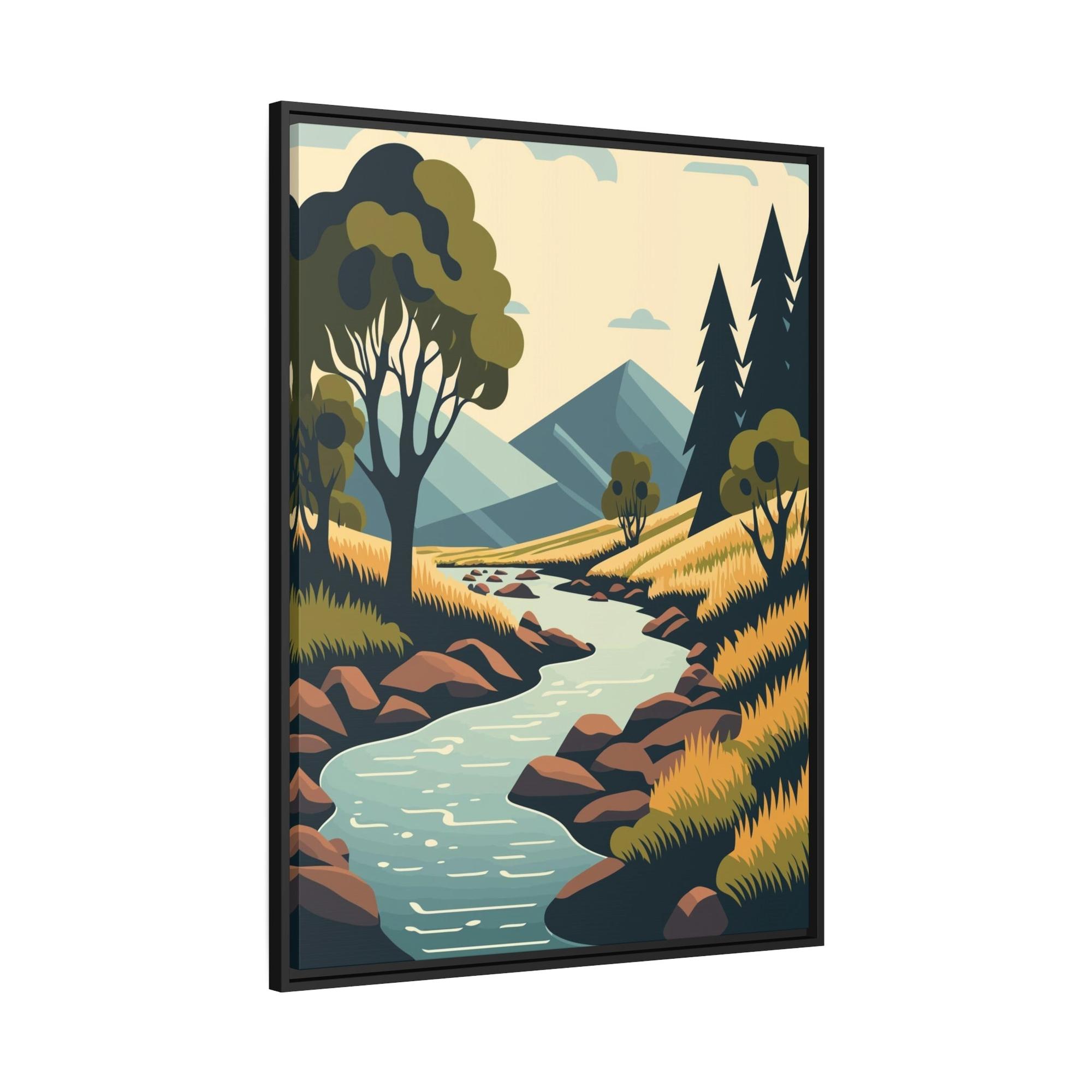 Lakes And Rivers Nature's Symphony: Framed Canvas and Poster Print of Lakes and Rivers