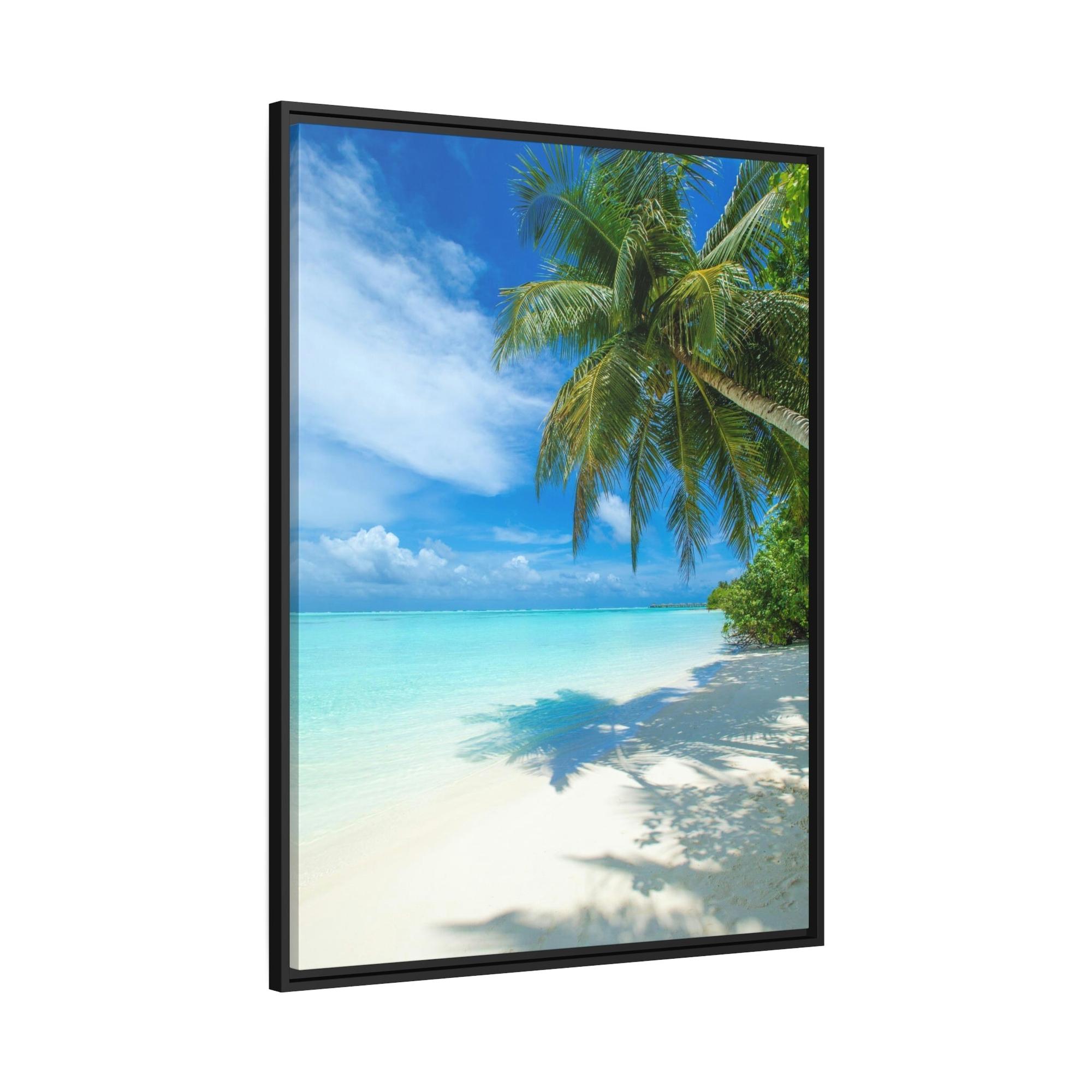 undefined Oceanic Dream: Wall Art of a Stunning Island Beach Scene on a Natural Canvas