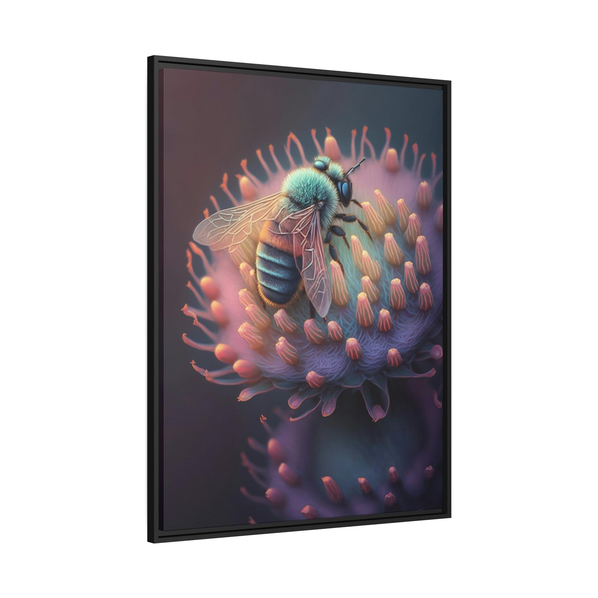 Bees A Busy Bee's Day: Canvas & Poster Wall Art of a Bee Collecting Nectar from Sunrise to Sunset