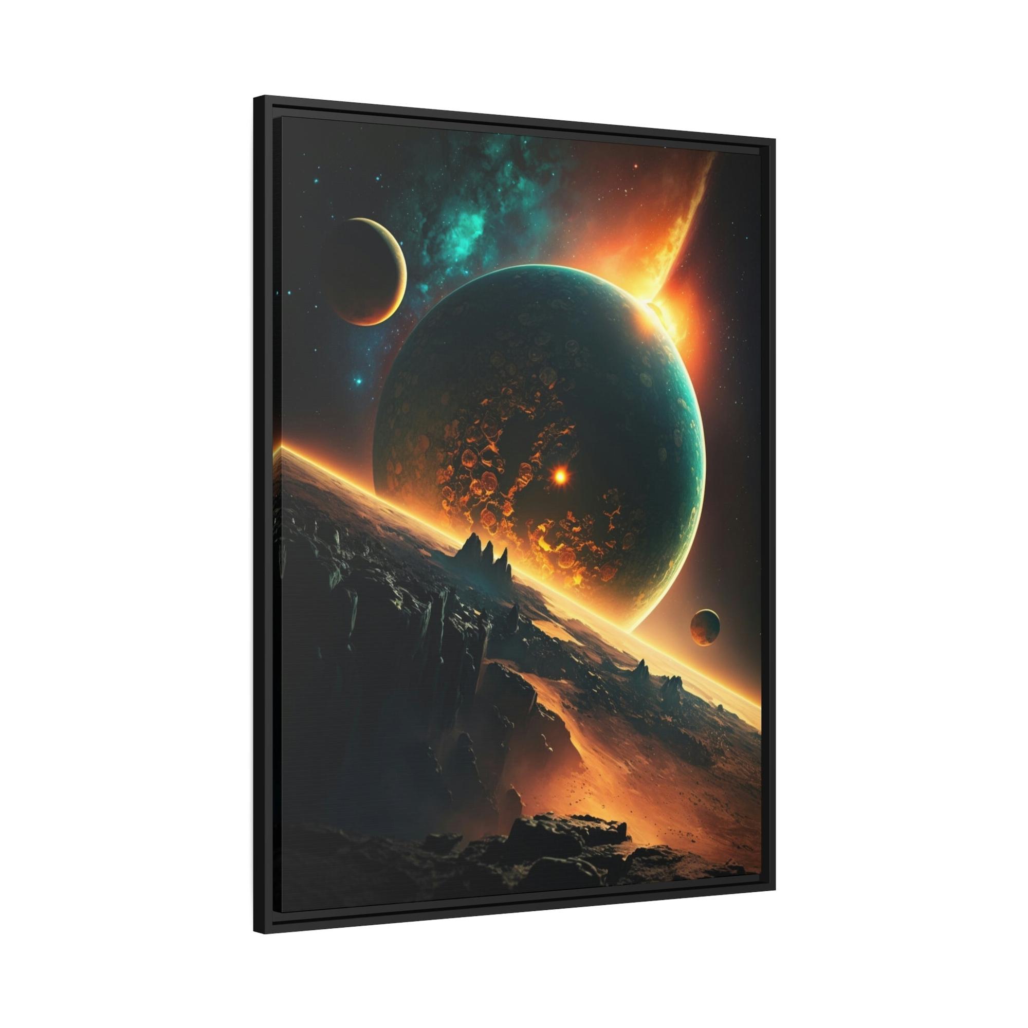 Planets Heavenly Bodies: Beautiful Art Print of Planets on Natural Canvas
