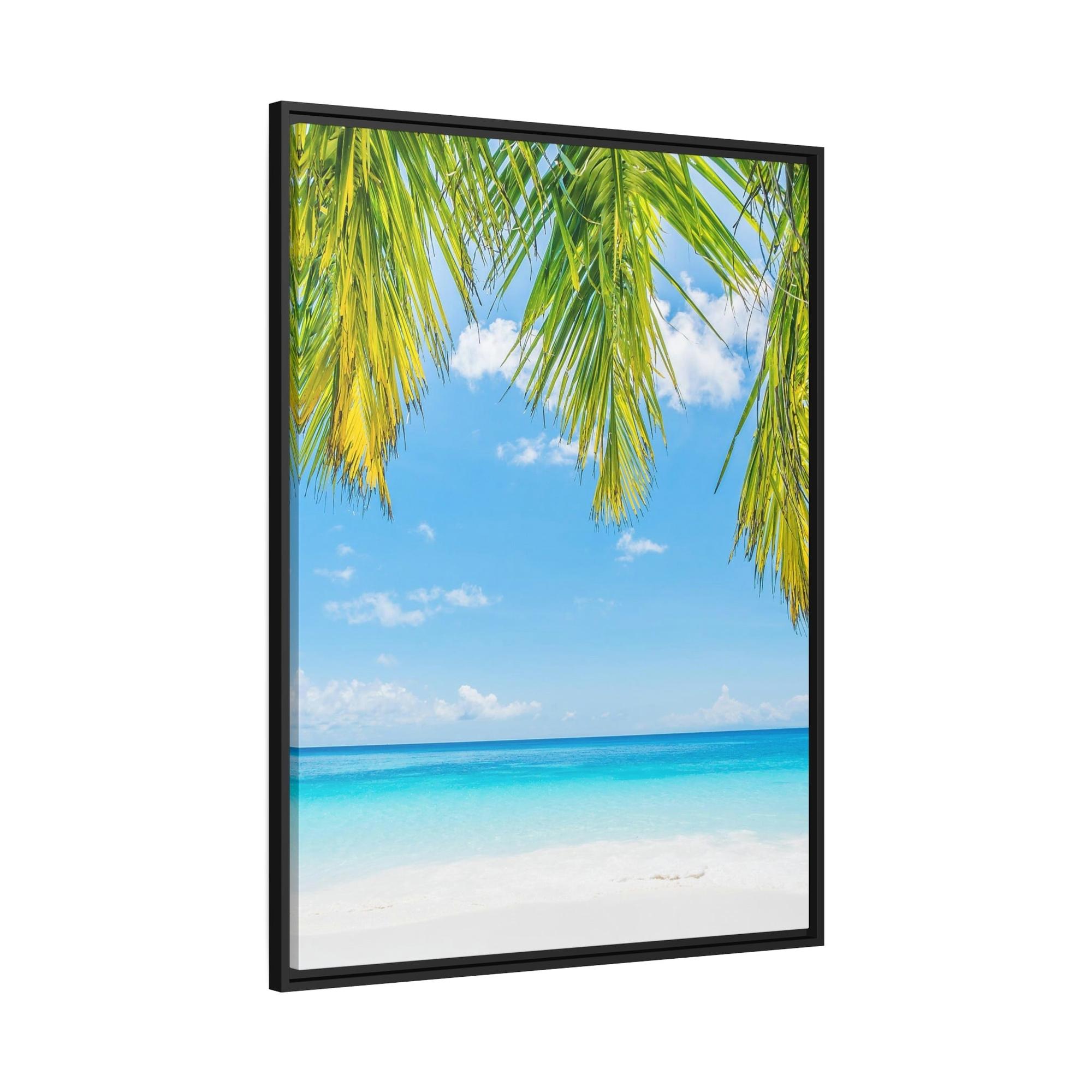 Island Beach Beach Bliss: Wall Art of a Relaxing Island Beach on a Framed Canvas & Poster