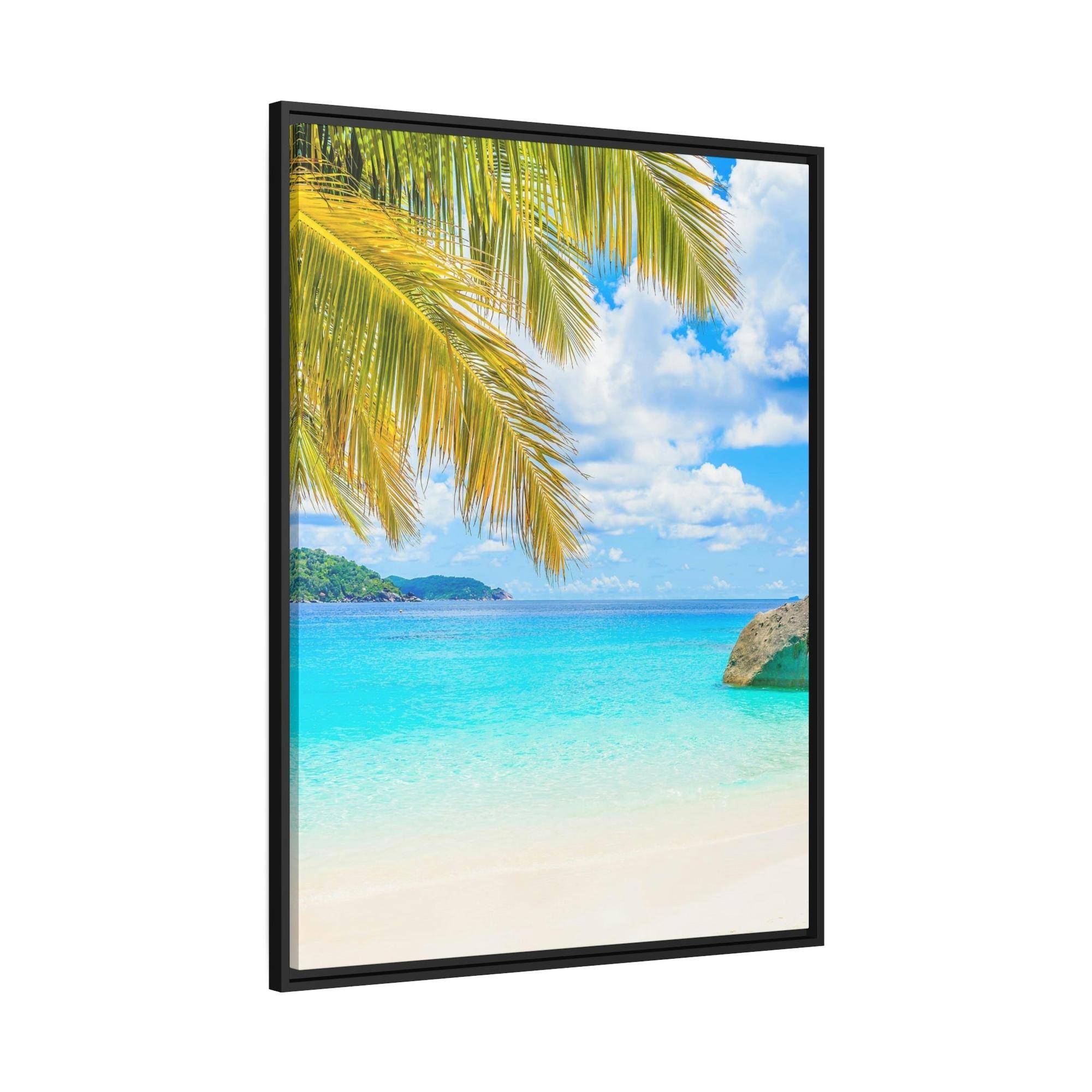 Island Beach Seaside Splendor: Canvas Art of a Tranquil Island Beach Destination