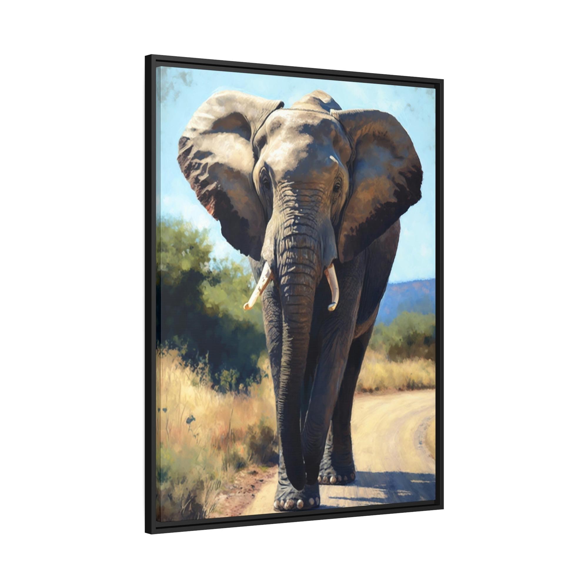 Elephants Elephant in the Wild: Breathtaking Framed Canvas for Nature Lovers