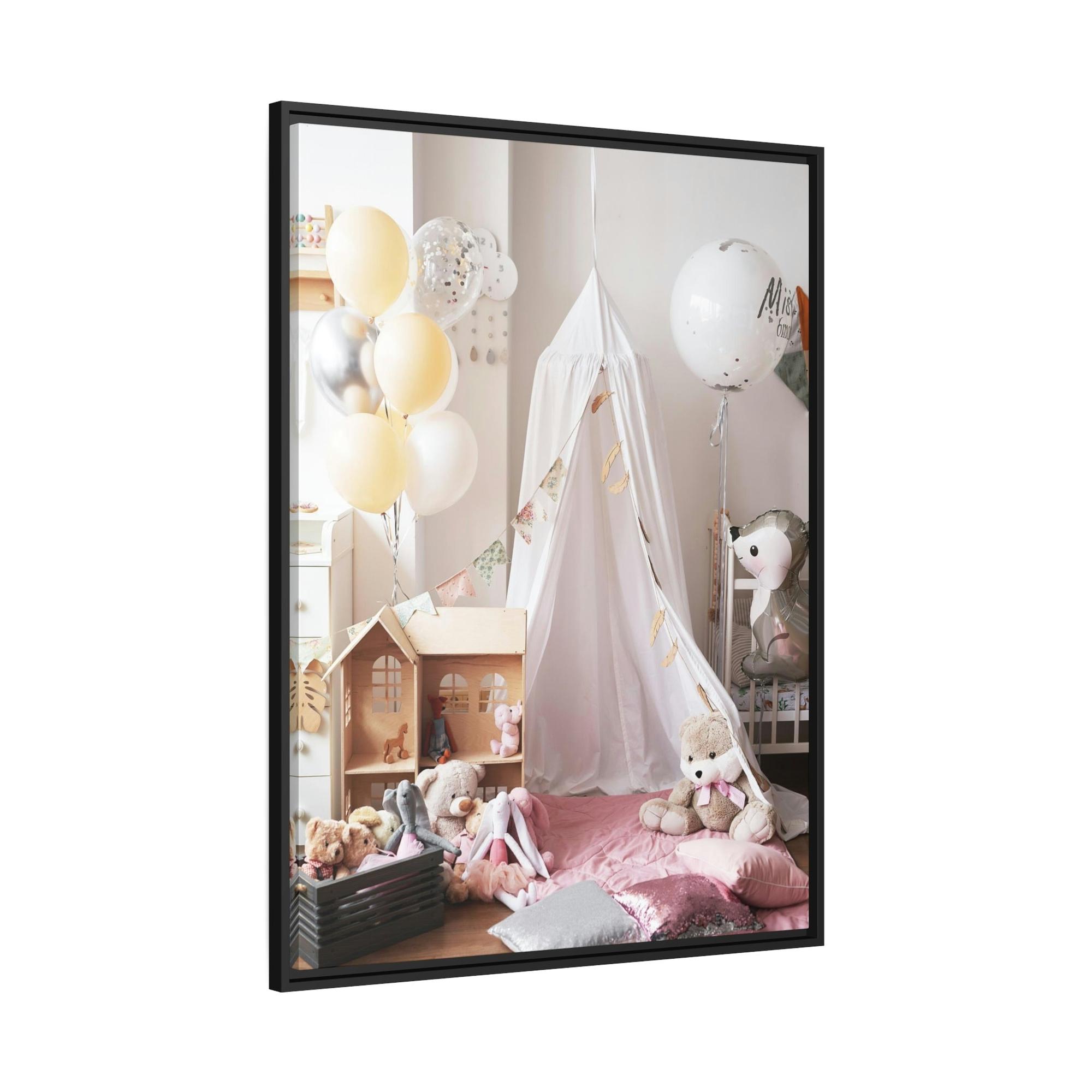 Girls Room Princess Dreams: Elegant Framed Canvas for Girls Room Wall Decor