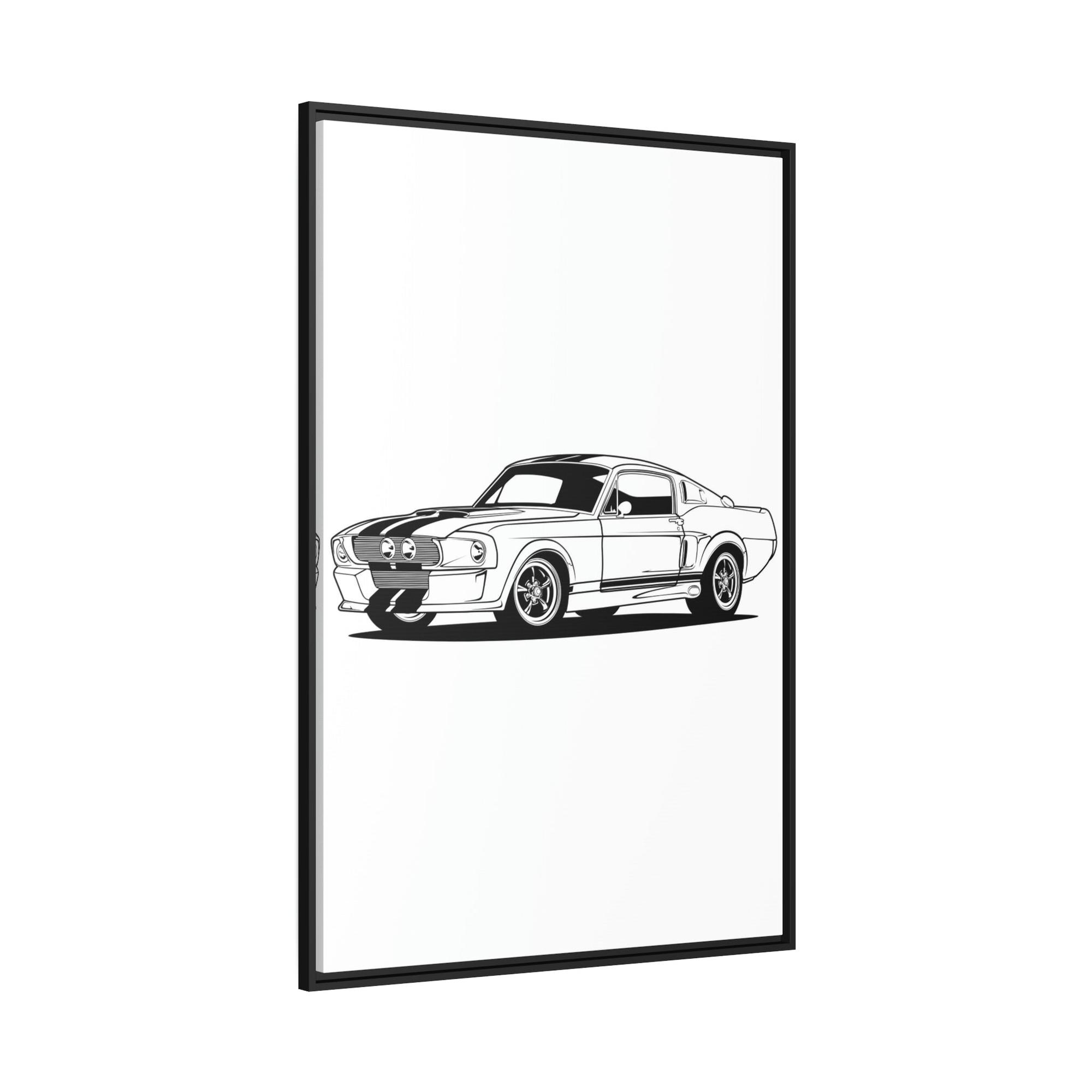 Mustang Thrill of the Ride: Framed Canvas Poster of a Mustang Sports Car for Automotive Art Connoisseurs