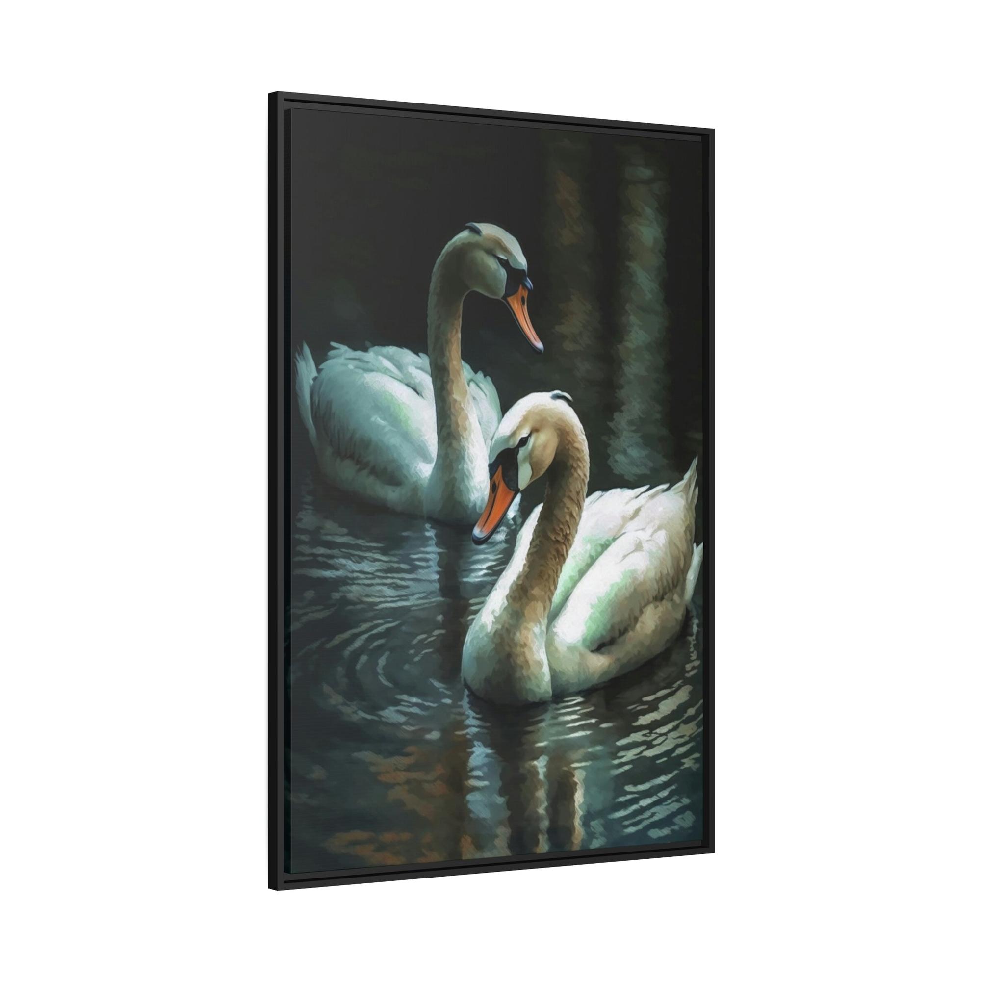 Swans Swan Lake: A Dreamy Painting on Canvas