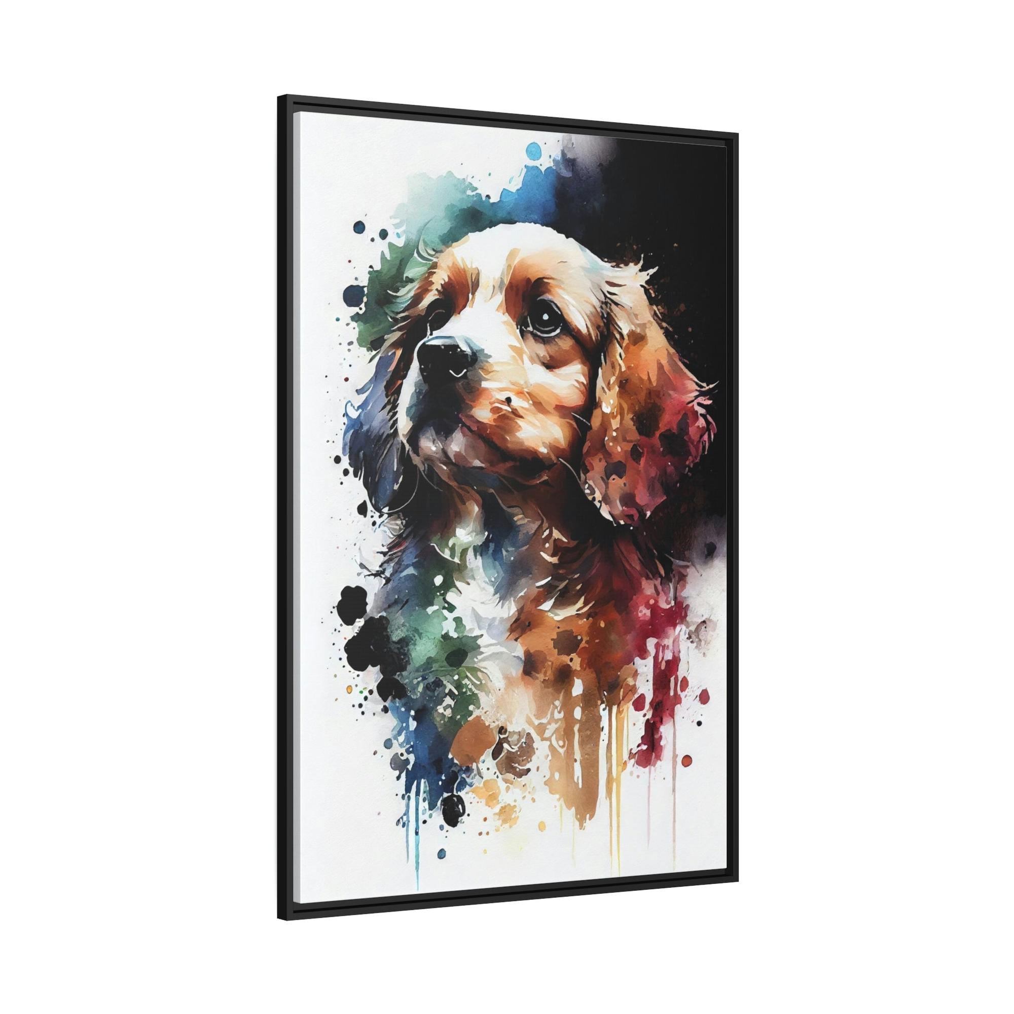 Dogs Framed Furry Friend: Print on Canvas of an Adorable Pup
