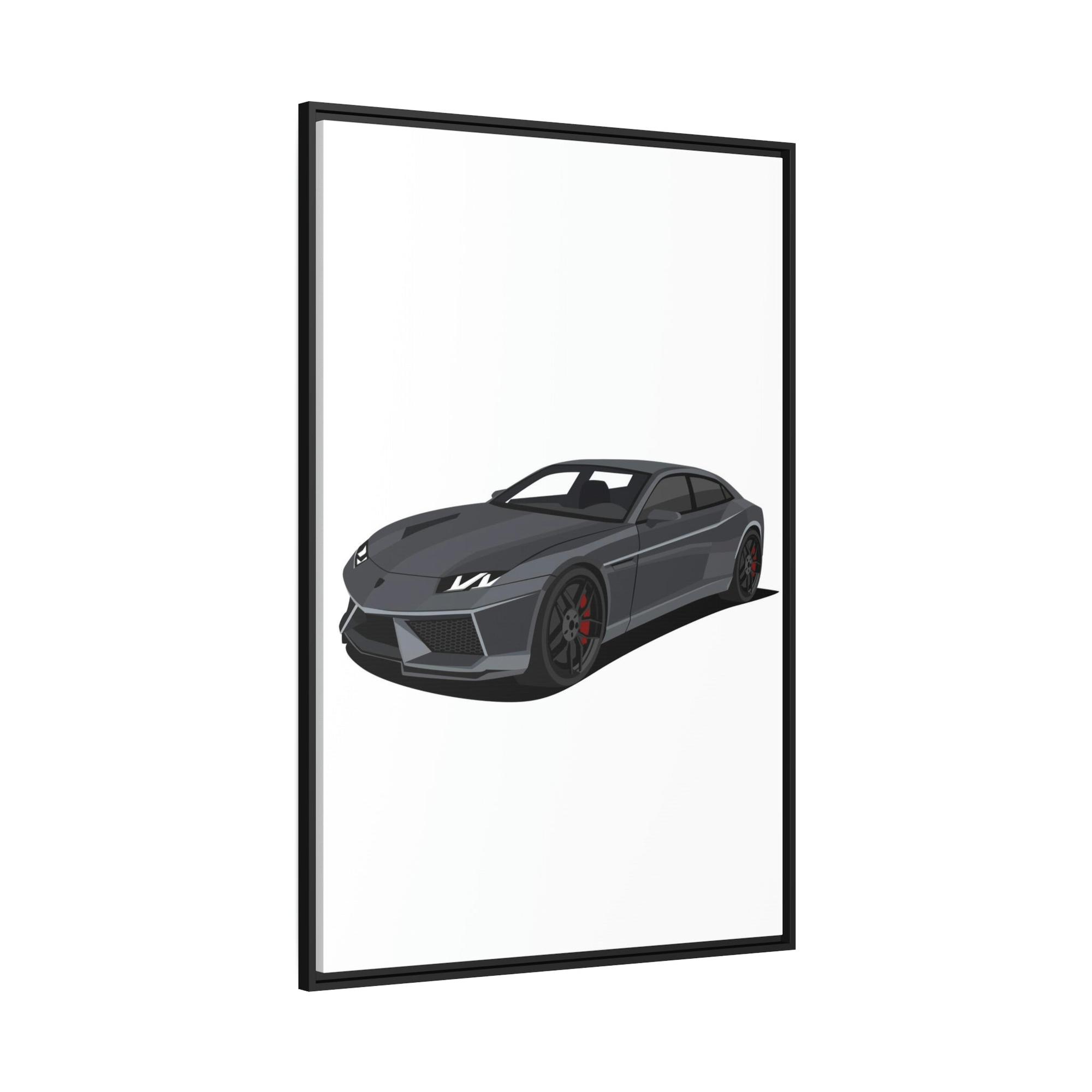 Lamborghini Mysterious Power: Black Lamborghini Framed Canvas & Poster Artwork
