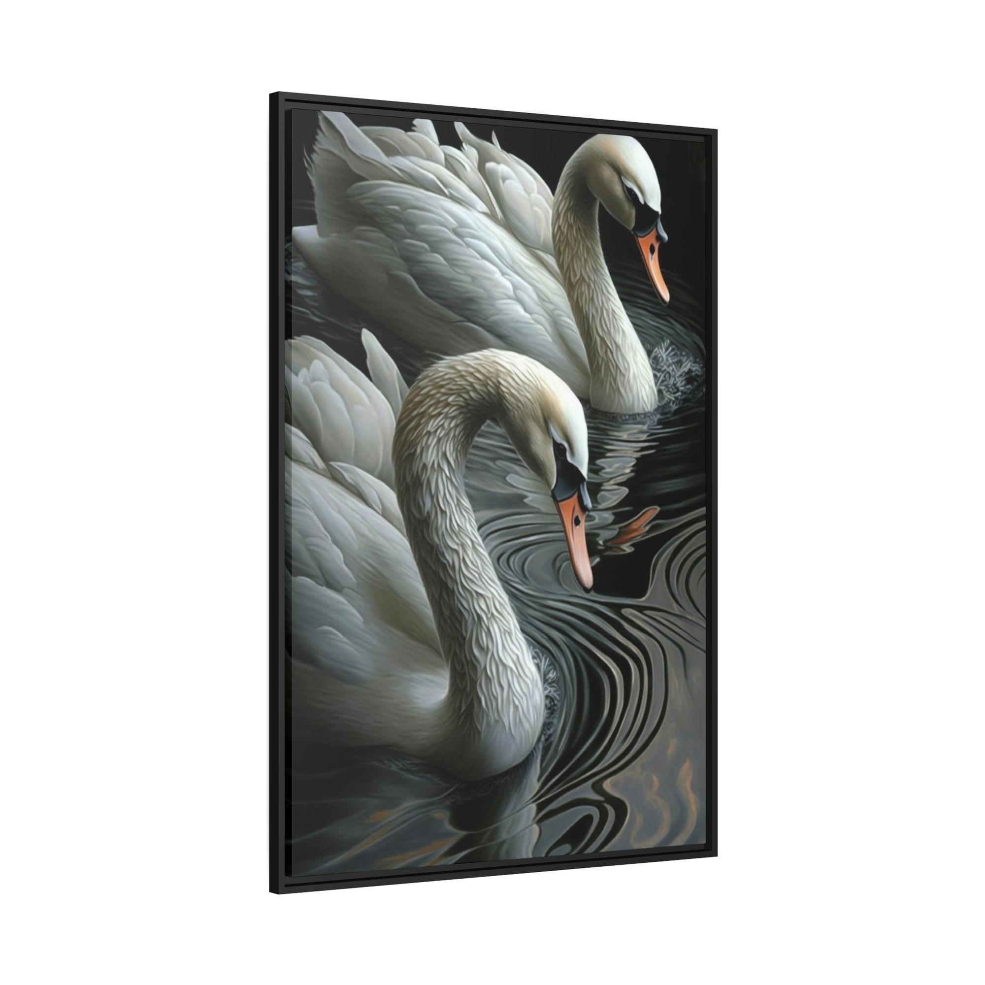 Swans The Beauty of Swans: A Soft and Elegant Painting on Canvas