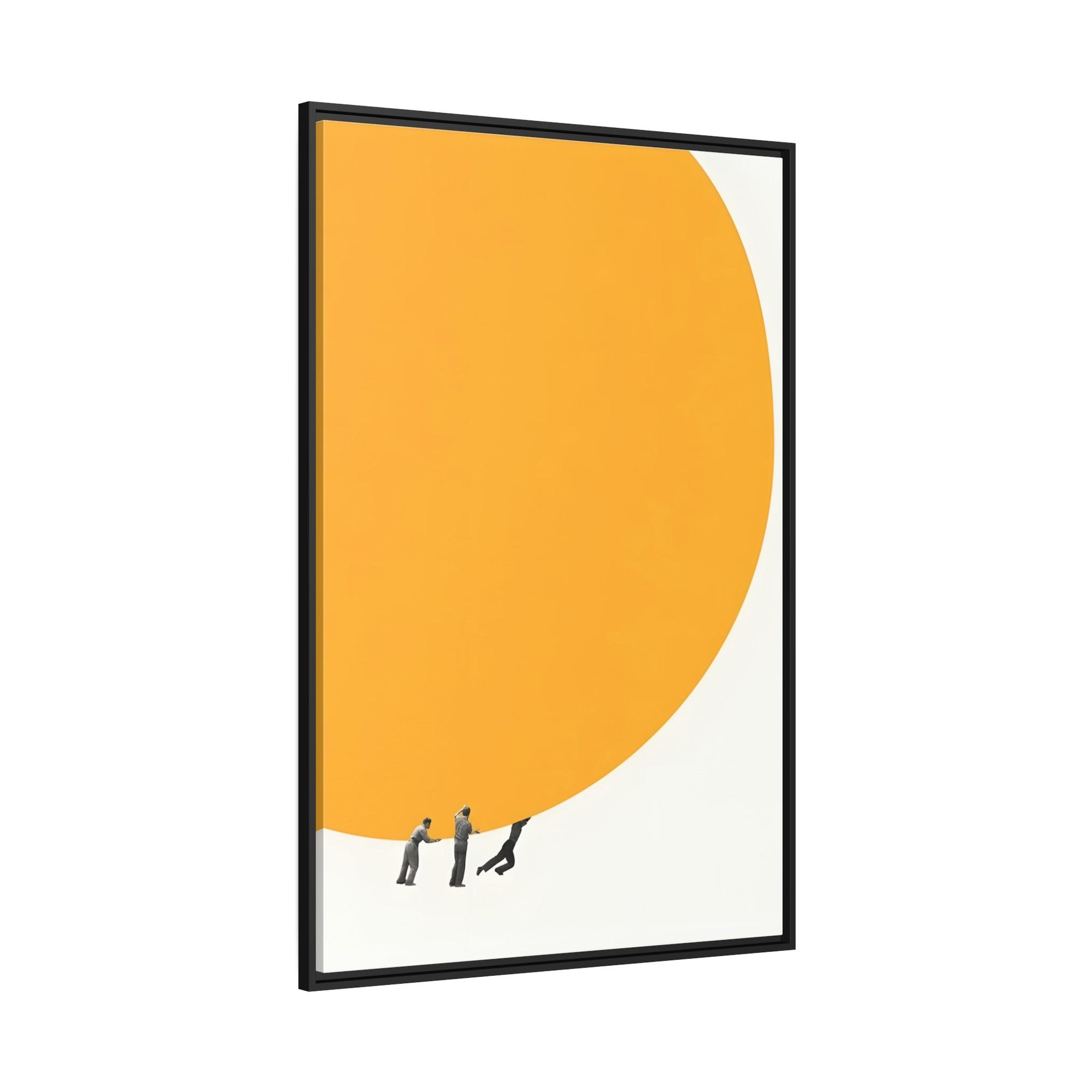 Yellow Beautiful Wall Art Print of Yellow Flowers on Natural Canvas