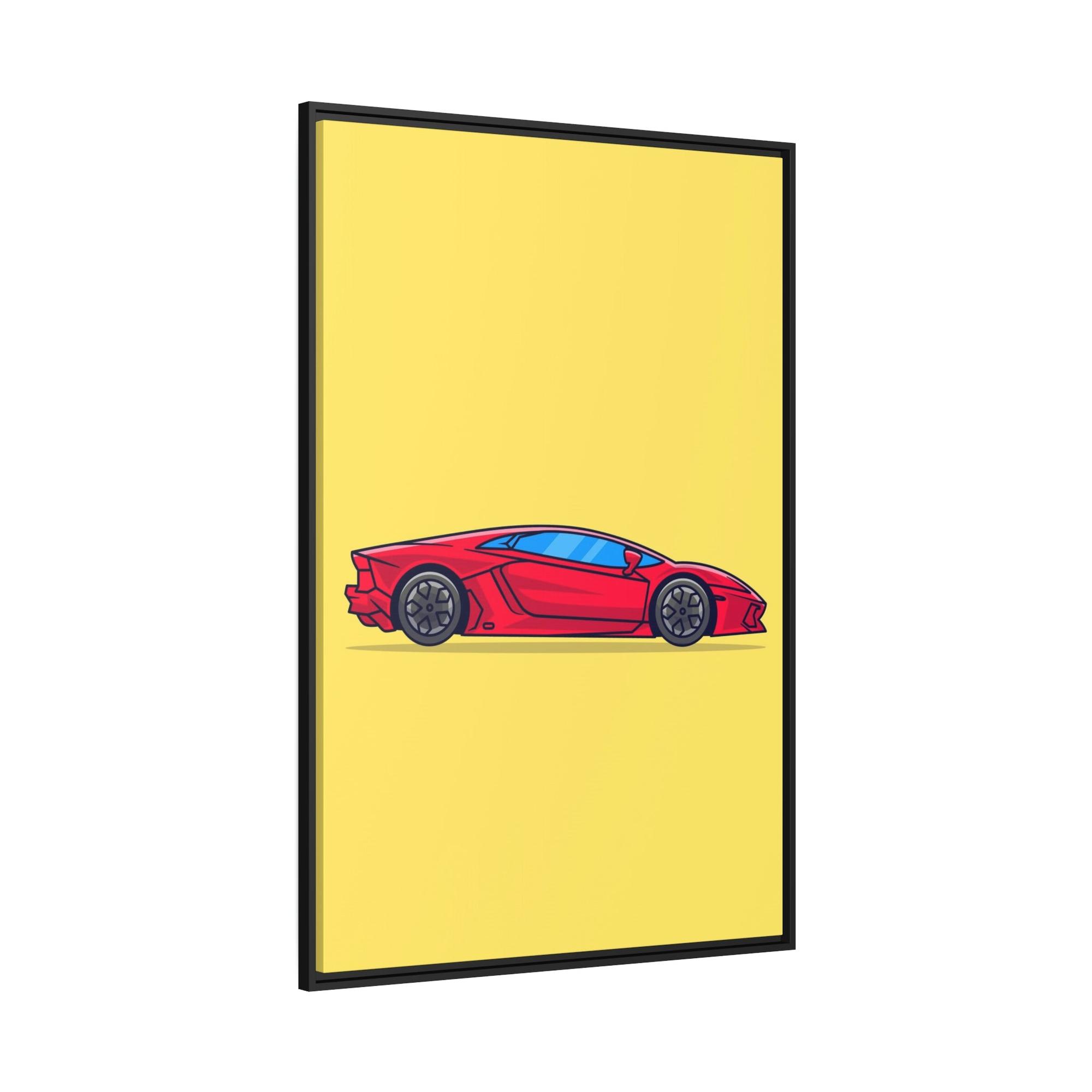 Lamborghini Vibrant Velocity: Red Lamborghini Canvas & Poster Print for Art Enthusiasts
