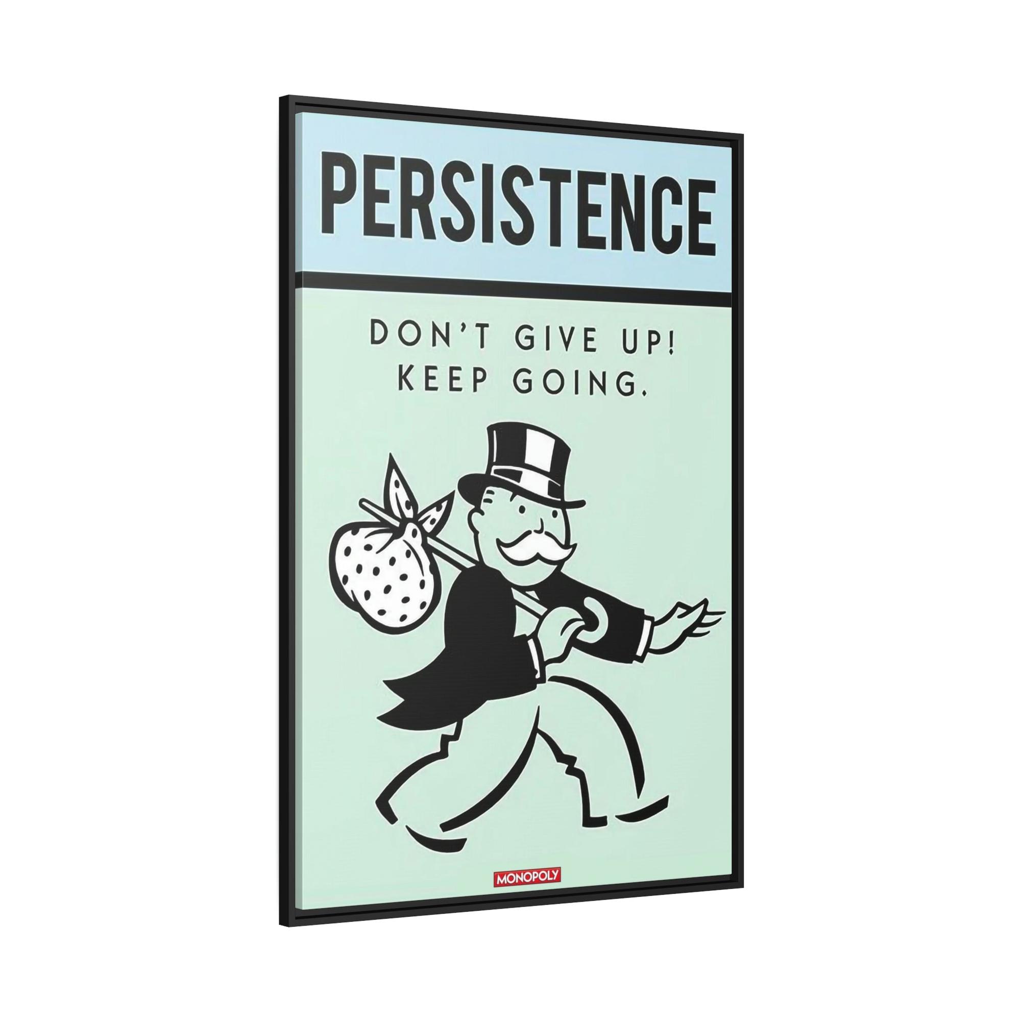 Monopoly & Motivation Creative Wall Decor: Alec Monopoly's Quote Art on Natural Canvas
